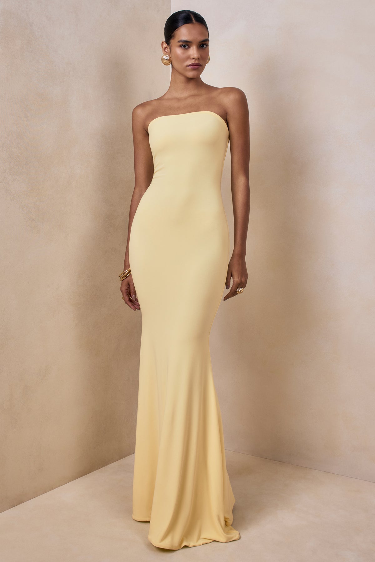 Ceremony | Lemon Bandeau Maxi Dress - UK 12 Lemon Ceremony | Lemon Bandeau Maxi Dress - UK 12 Lemon