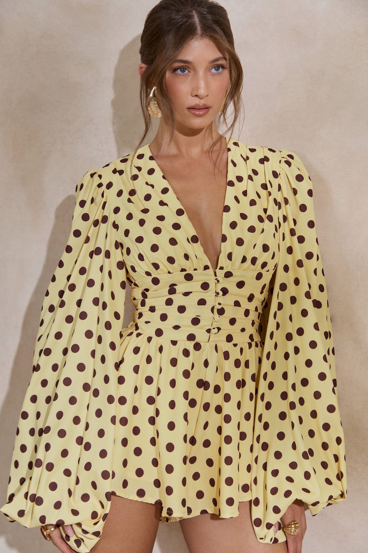 ECM_HR_CL132290121 - Laurel _ Lemon Polka Dot V-Neck Balloon Sleeve Playsuit3.jpg