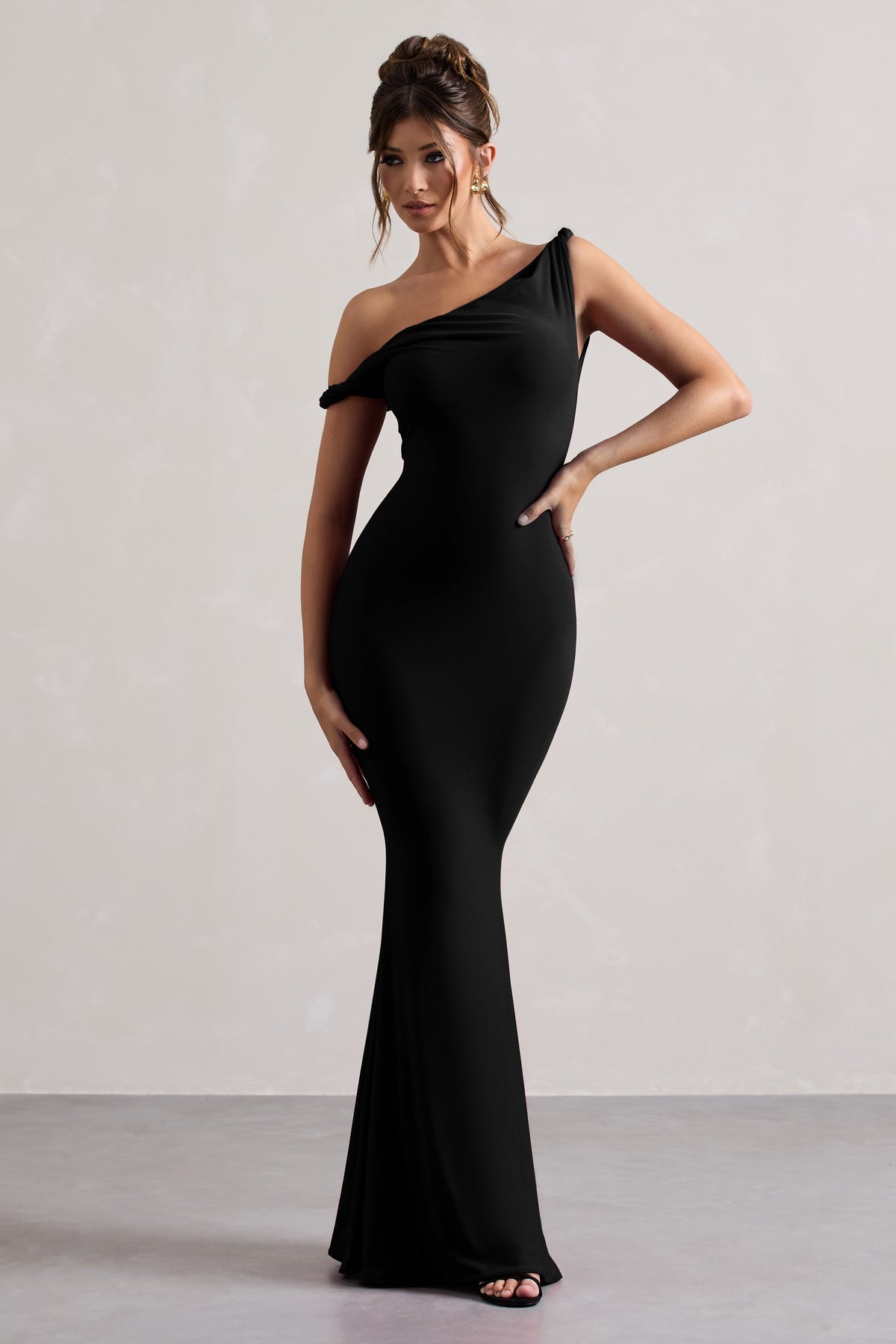 Lita | Black Twisted Asymmetric Maxi Dress - UK 8 Black Lita | Black Twisted Asymmetric Maxi Dress - UK 8 Black