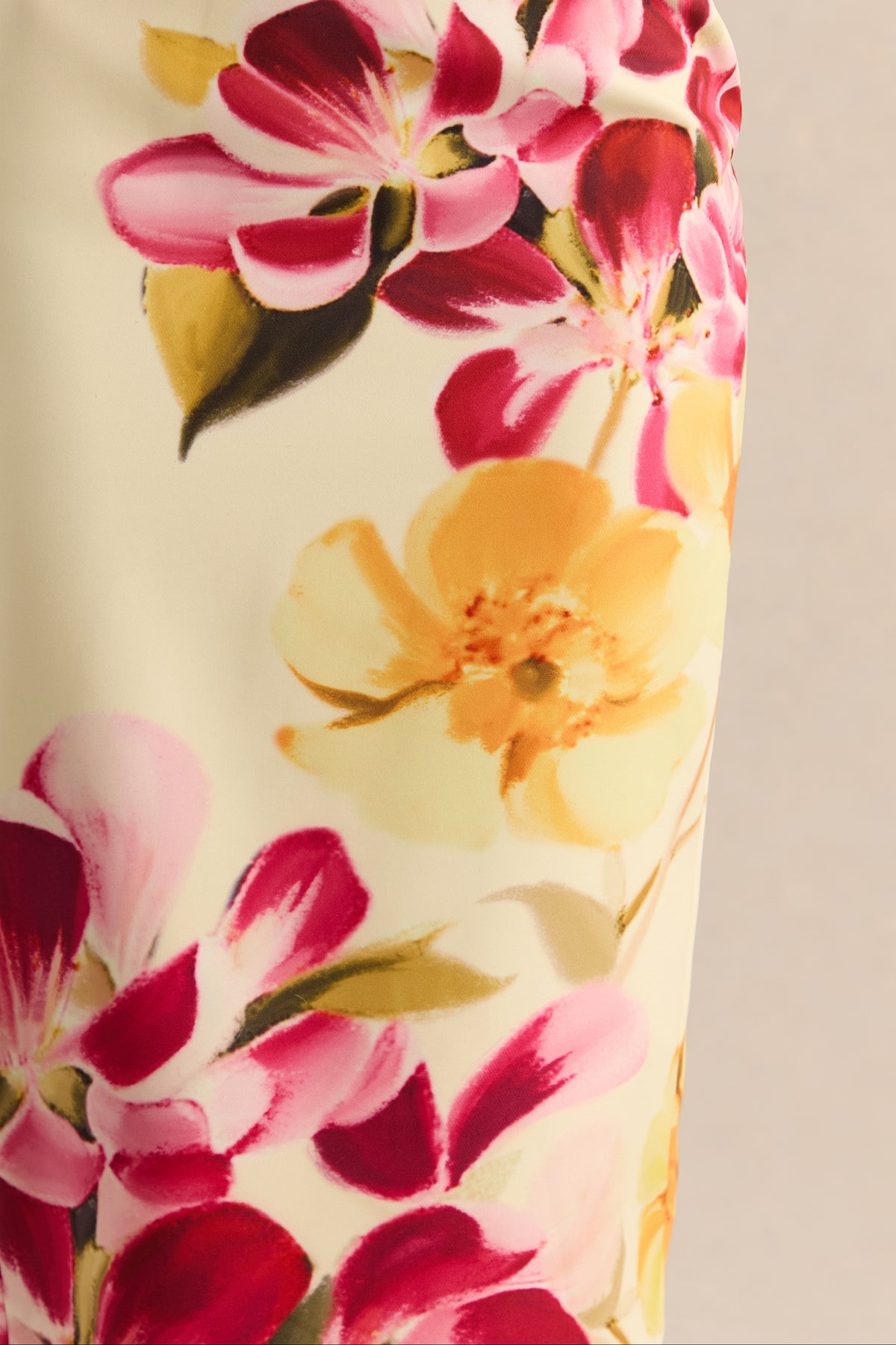 Adrina | Hot PINK & Lemon Floral Print Draped One Shoulder Midi Dress - UK 8 YELLOW AND PINK Adrina | Hot PINK & Lemon Floral Print Draped One Shoulder Midi Dress - UK 8 YELLOW AND PINK