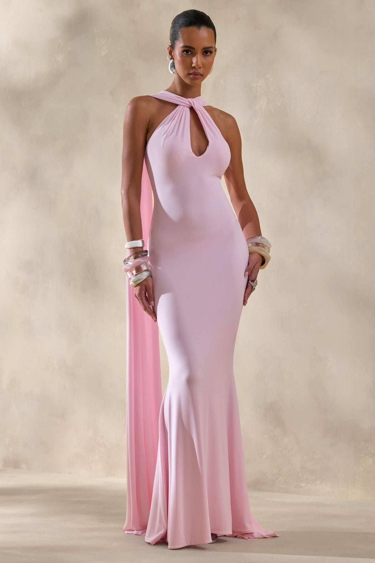 ECM_HR_CL135876081 - Rhoda | Light Pink Twist Halter-Neck Cape Maxi Dress 2.jpg
