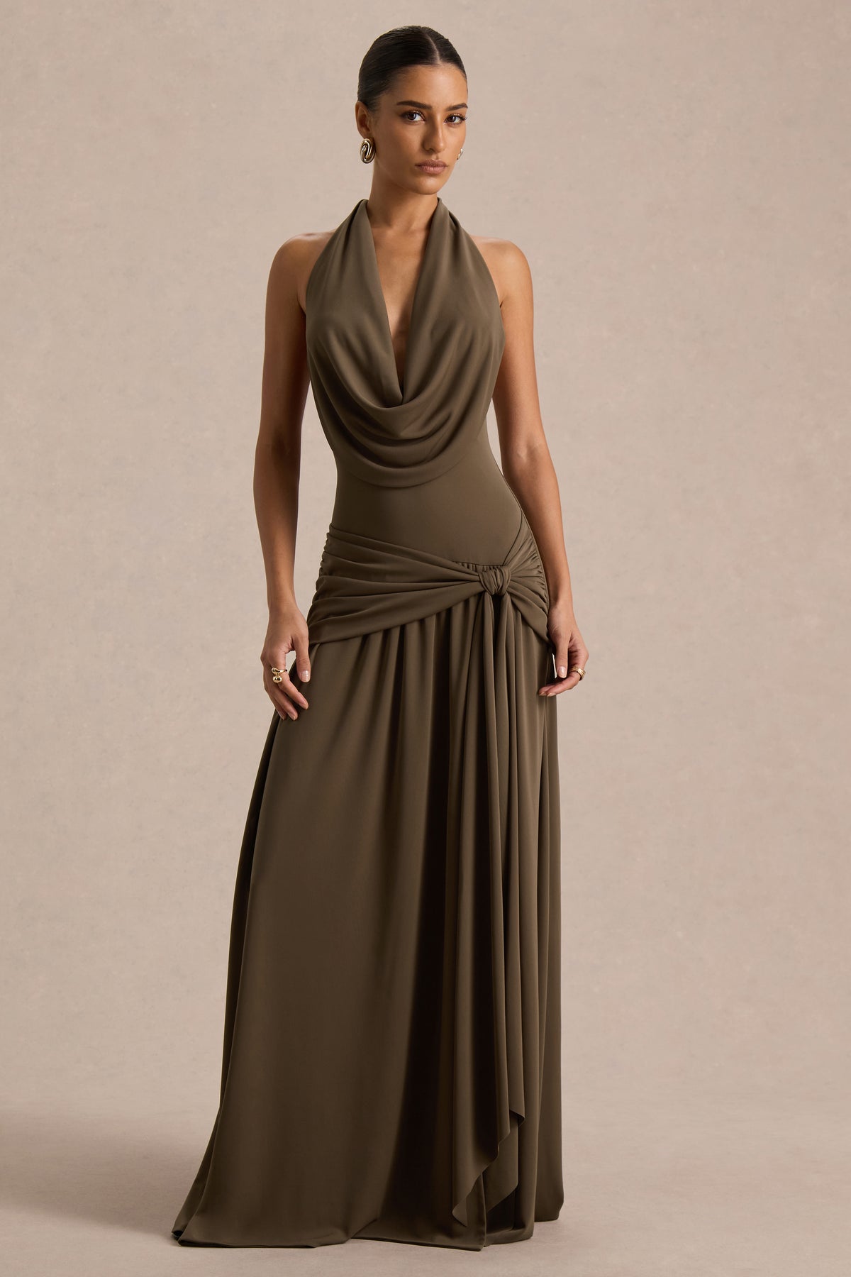 HR_CL136251031 - Mist Olive Plunge-Neck Split Maxi Dress 01.jpg