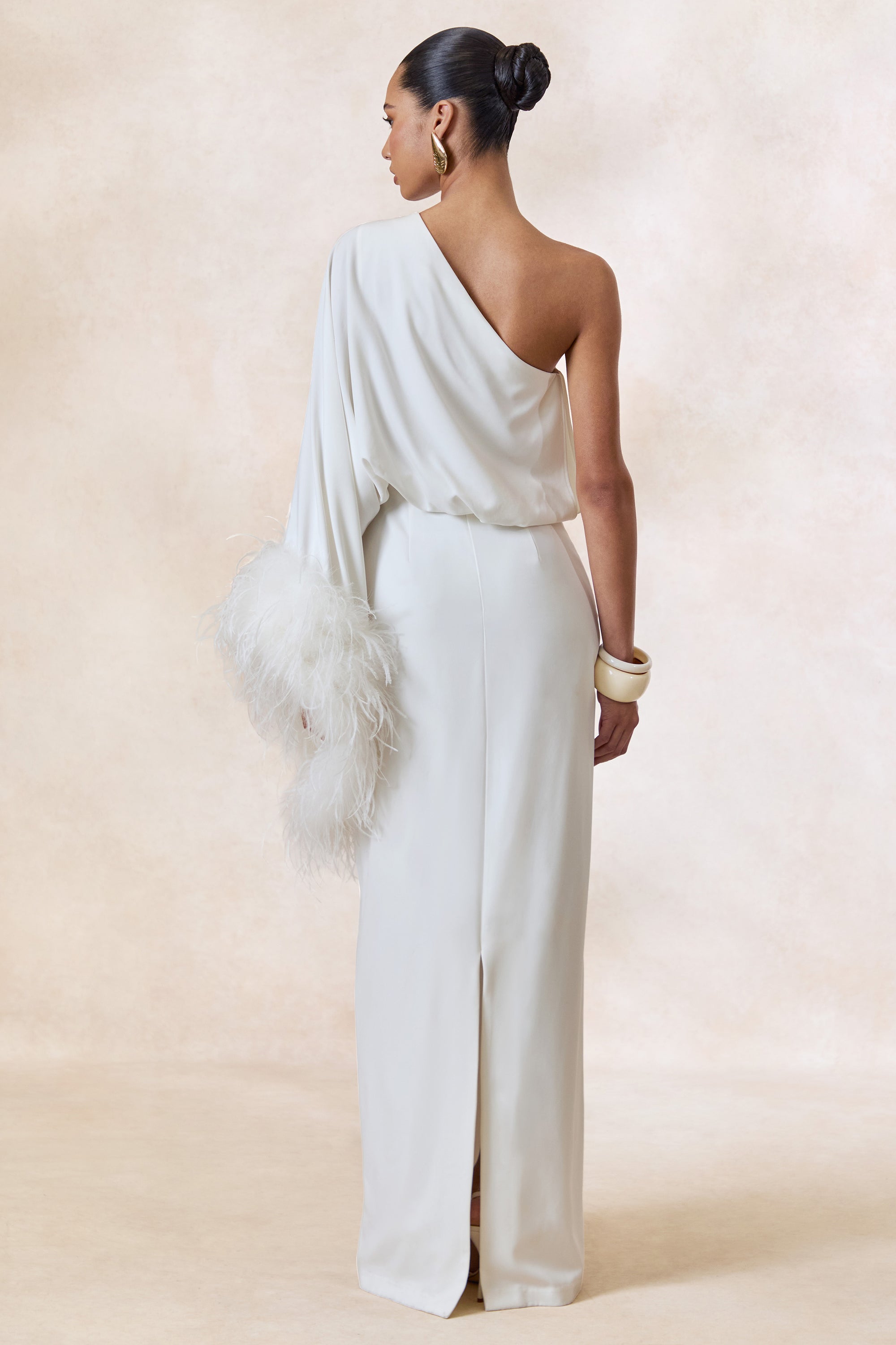 CL136380110 - Felicity _ White Satin Asymmetric-Neck Maxi Dress With Feather Detailing 6.jpg