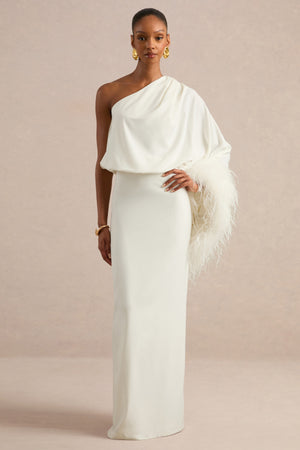 felicity maxi dress Fashionnova slinky ruffle bodycon Elastic neckline Size:size 9 with train 7/17/24