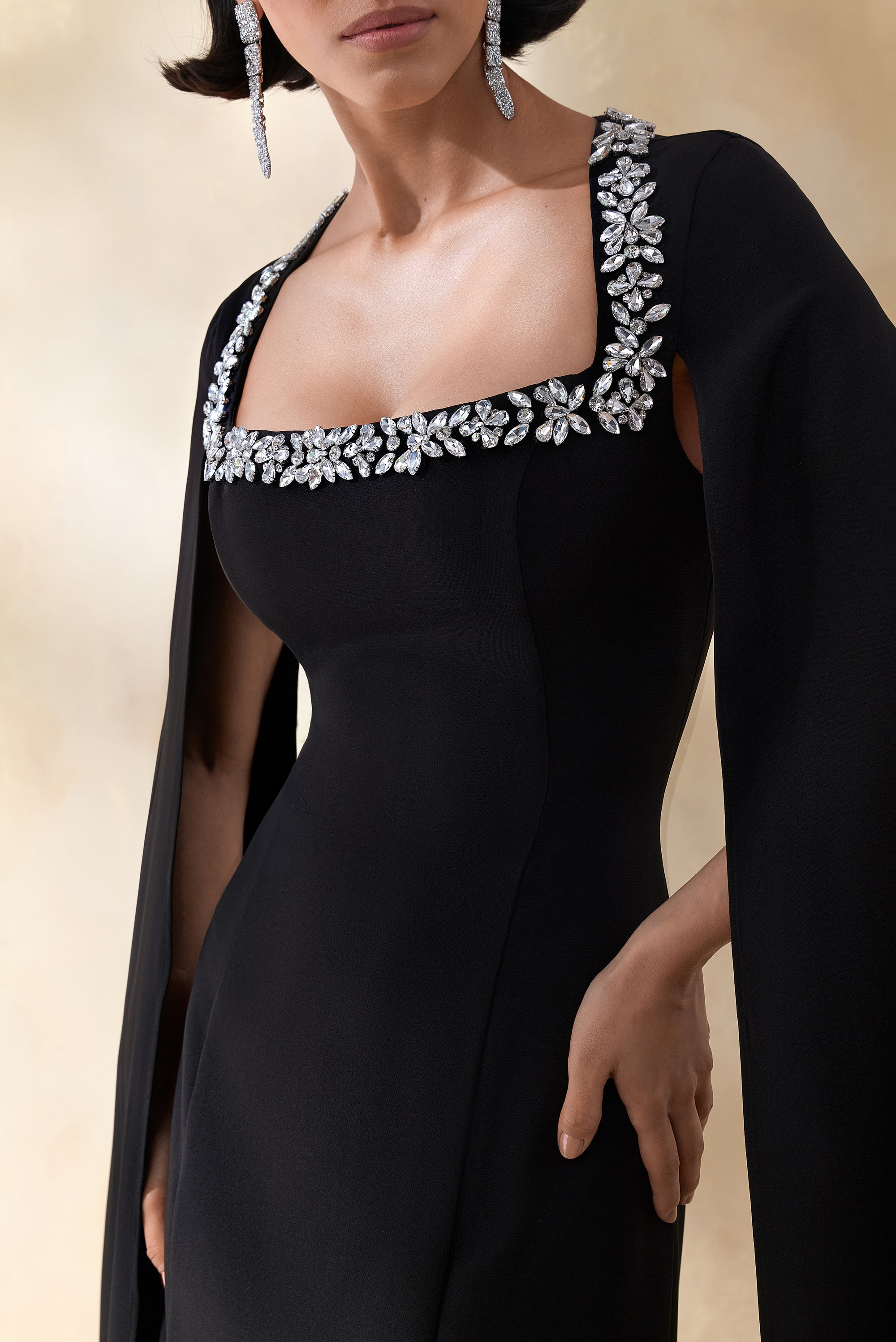 square neck cocktail dress with sleeves Square Neck Long Sleeve Dress, Wine