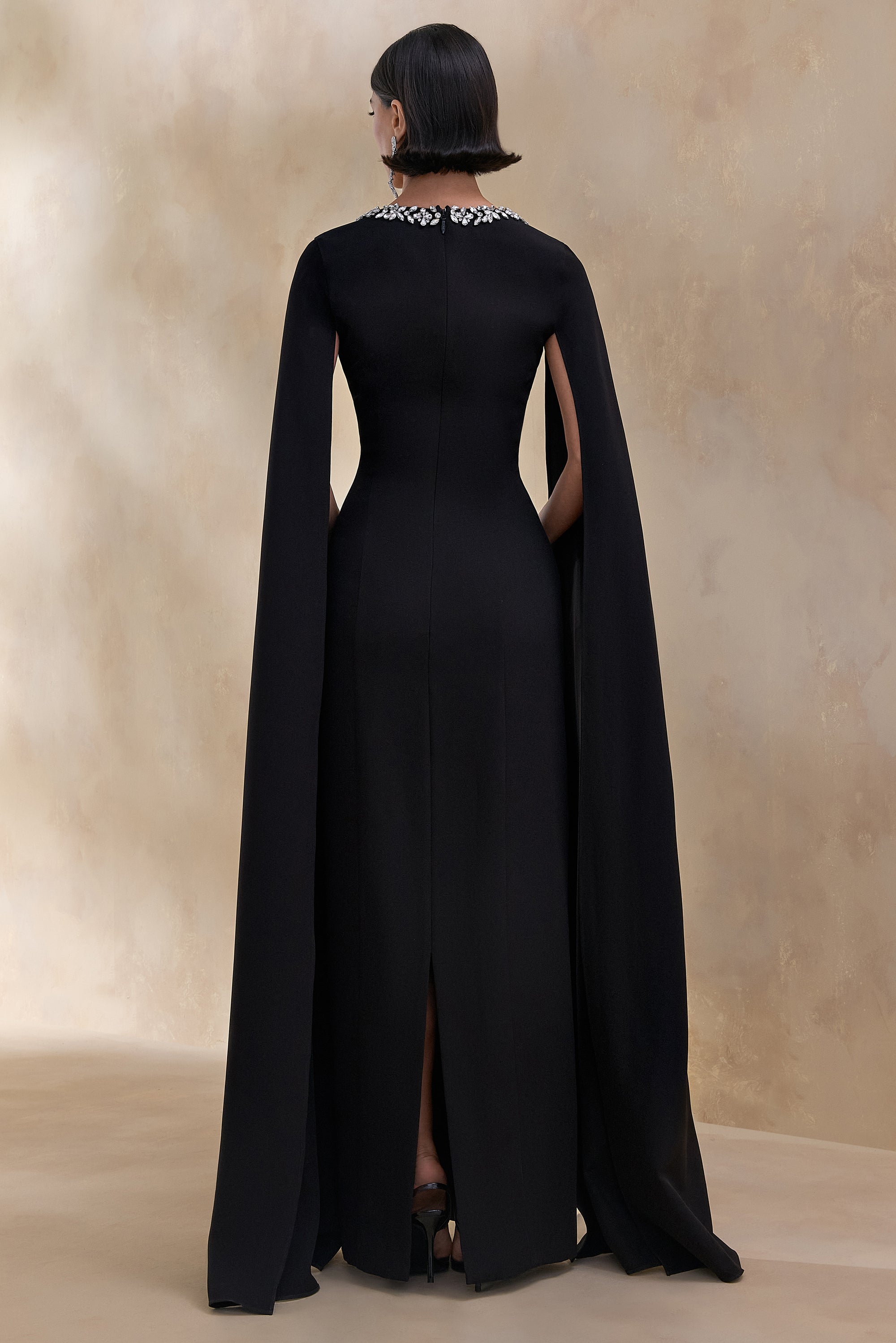 long sleeve black dress halloween Plus Size Halloween Gothic Black Mesh Fringe Maxi Dress