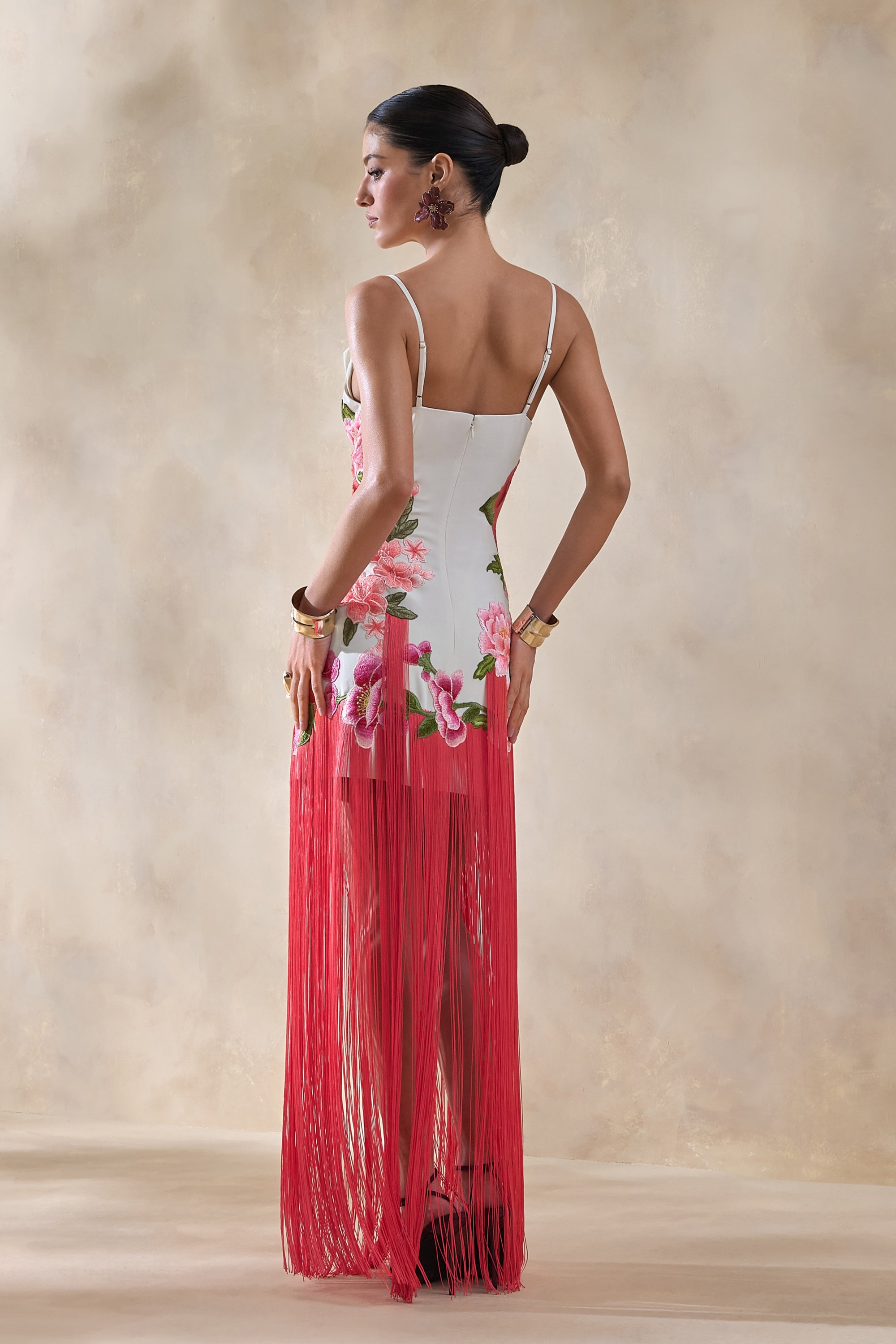 red and cream maxi dress Women's Cream Burgundy Floral Print Spaghetti Strap Maxi Dress Deep V Neck Flowy Summer Beach Dress