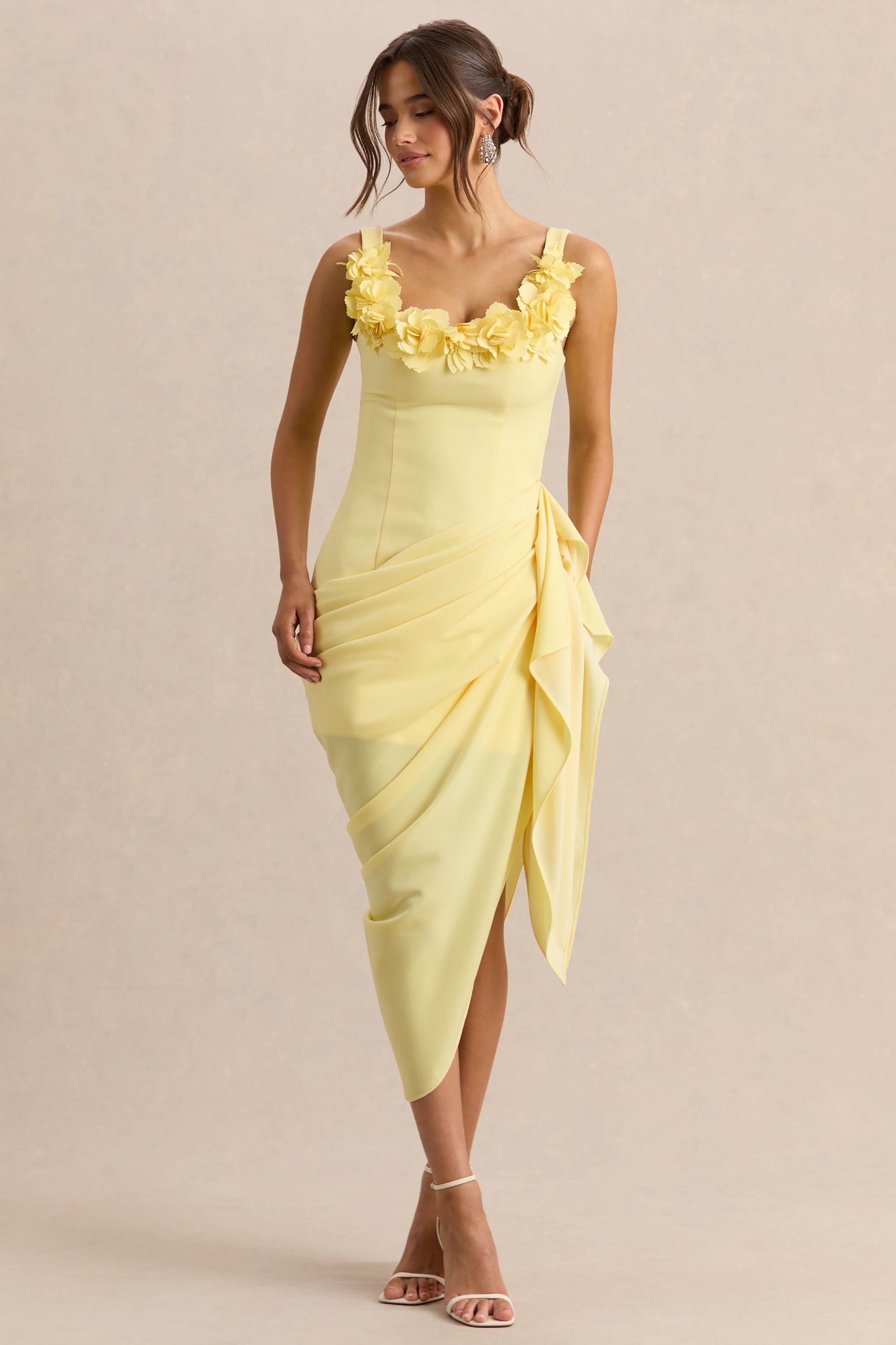 wrap midi cocktail dress Petal and Pup Women's Kellan Wrap Midi Dress
