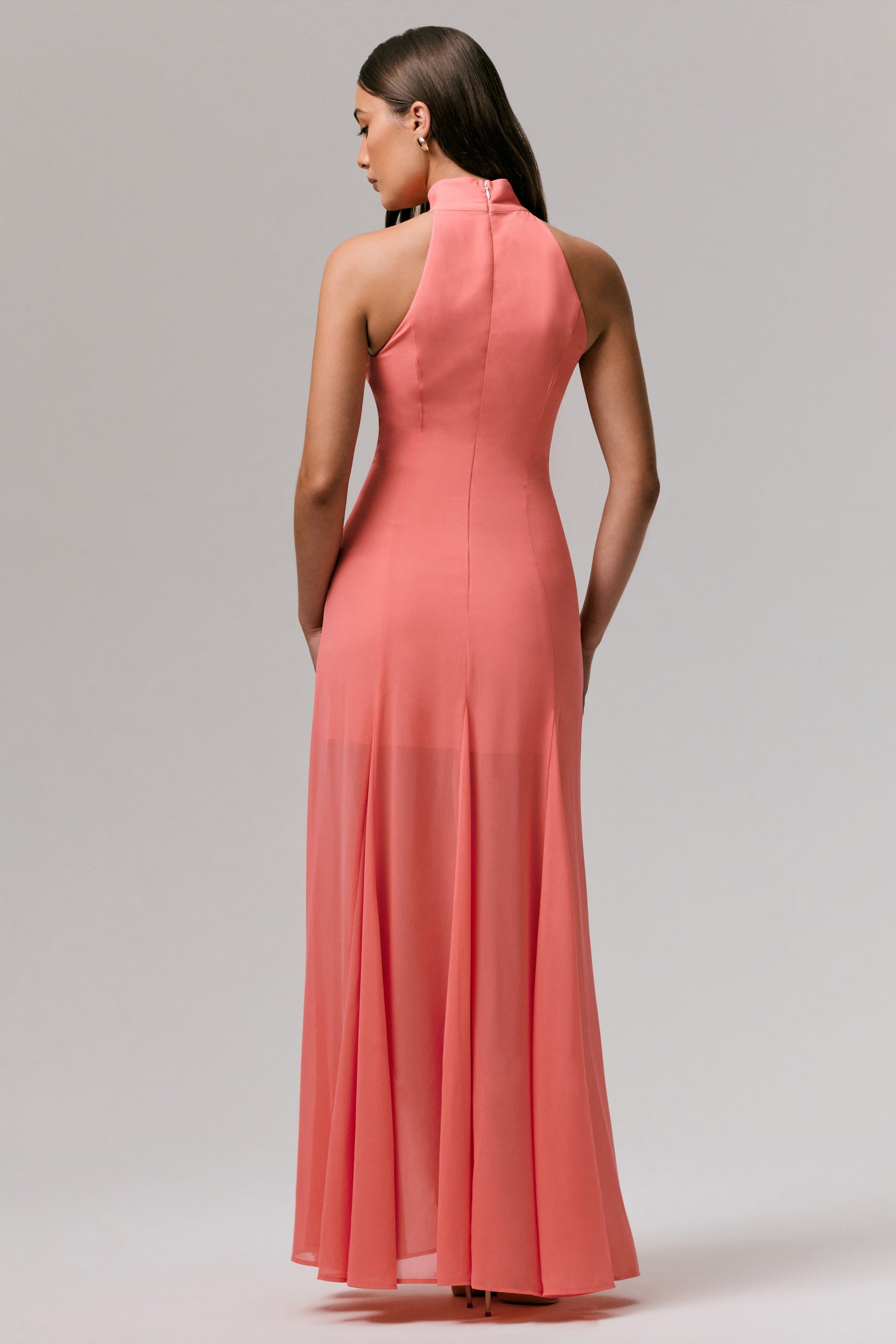 coral fitted maxi dress ASOS Design - Cape Maxi Dress - Women - Polyester - M