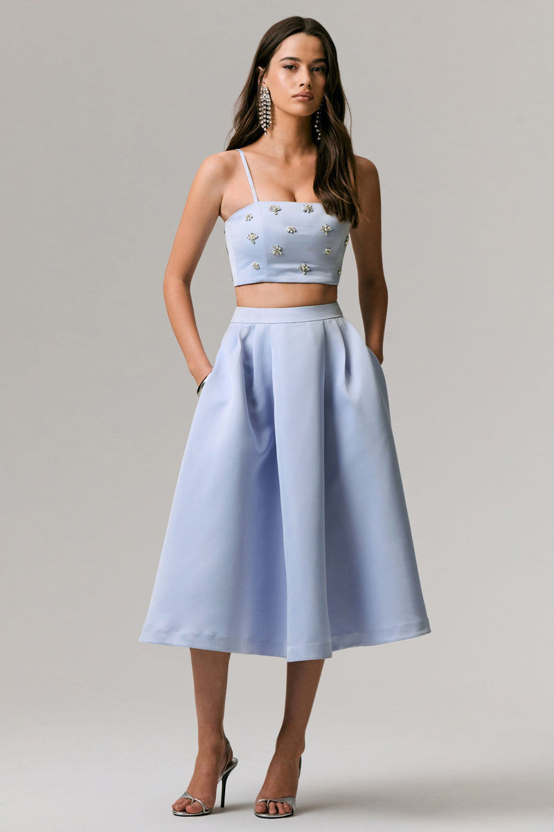crop top blue dress Poly USA