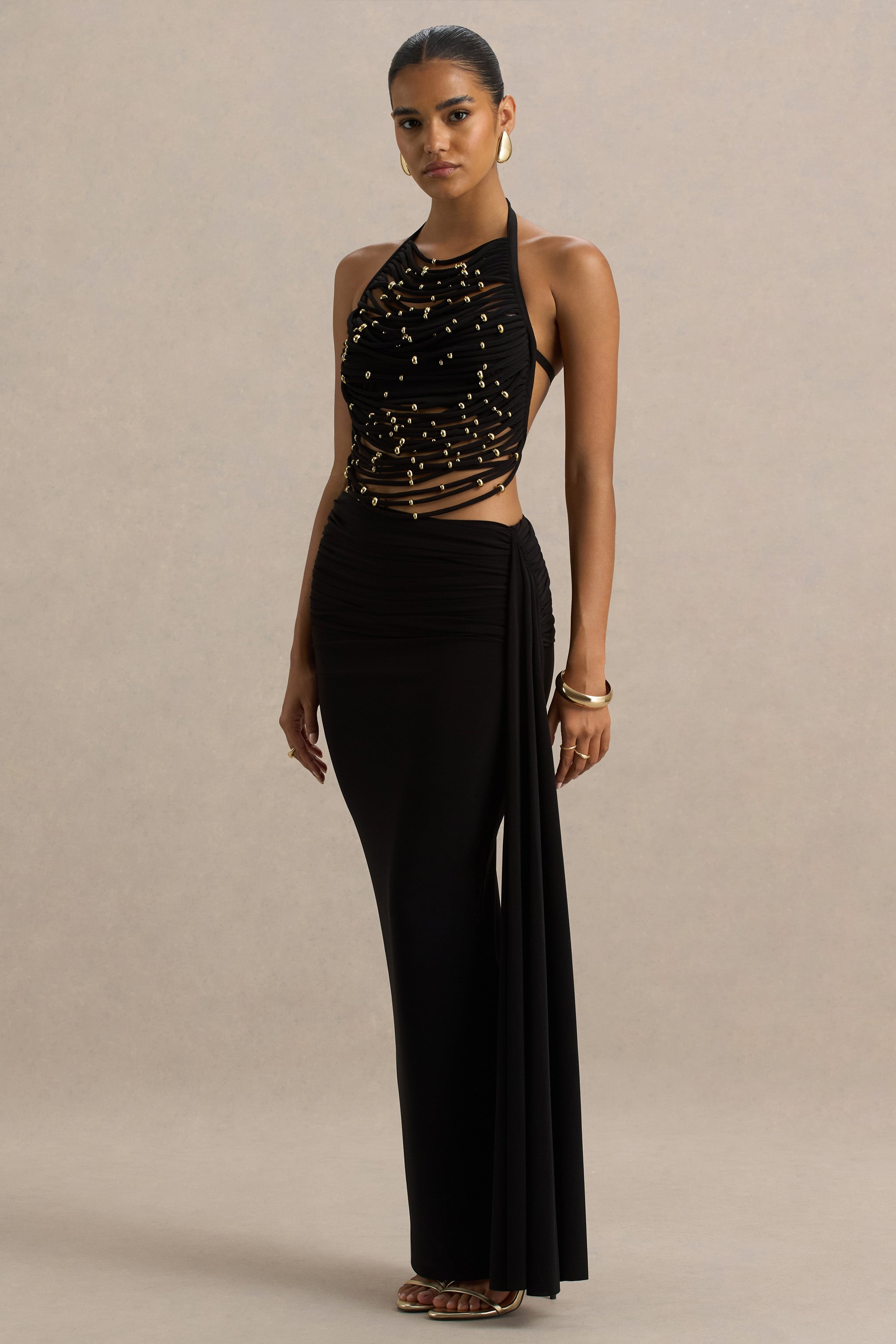 Joi | Black Maxi Skirt With Sash Detail – Club L London - USA