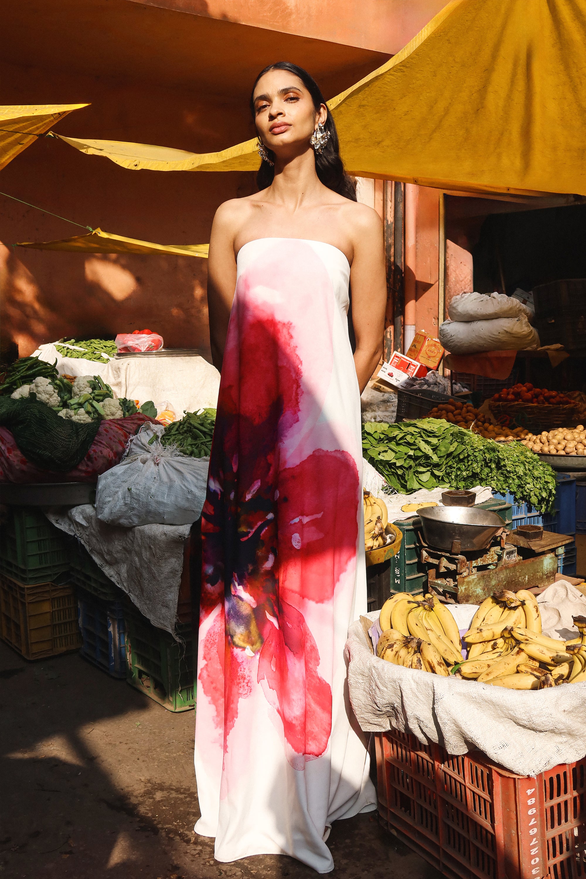 bright pink floral maxi dress Red and Pink Floral Dress - Slip Maxi Dress - Floral Slip Dress