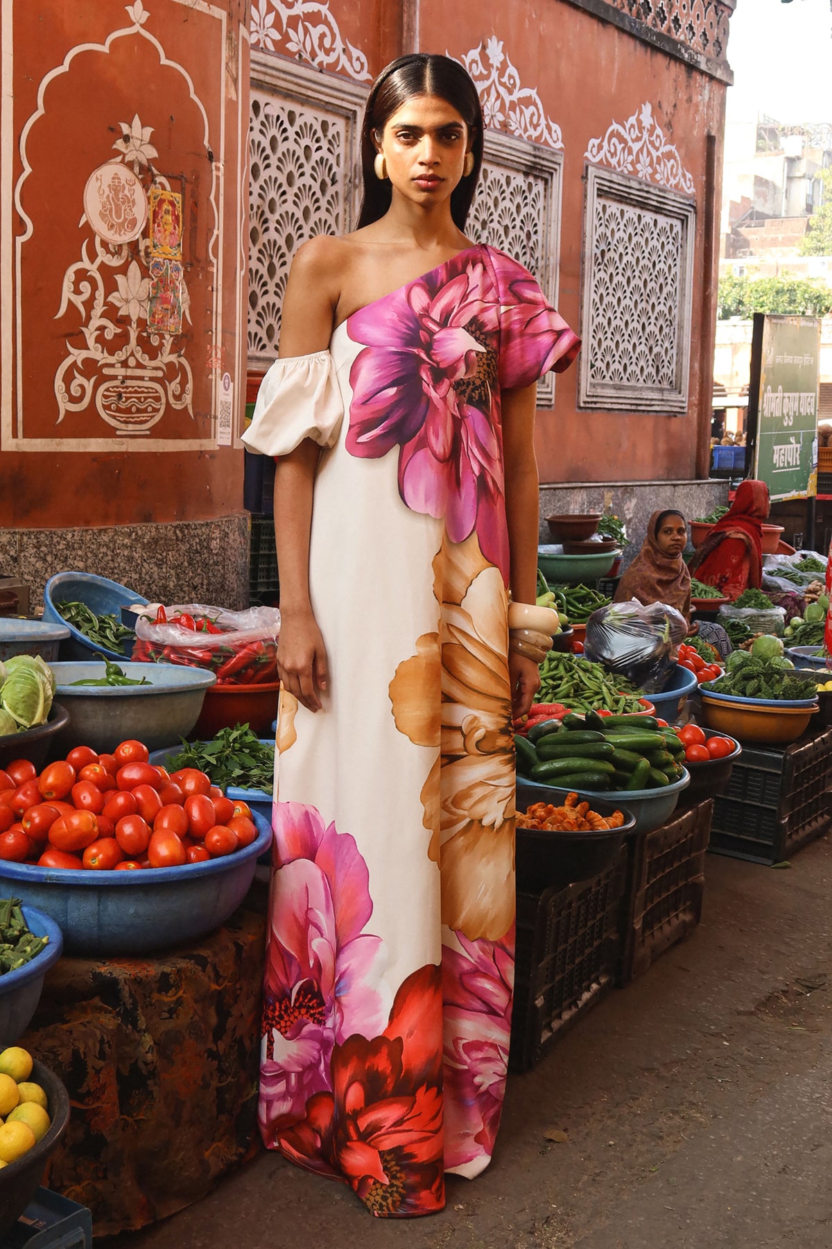 Anastasia | Large Multi-Floral Print Asymmetric-Neck Maxi Dress - UK 6 multi floral placement Print Anastasia | Large Multi-Floral Print Asymmetric-Neck Maxi Dress - UK 6 multi floral placement Print
