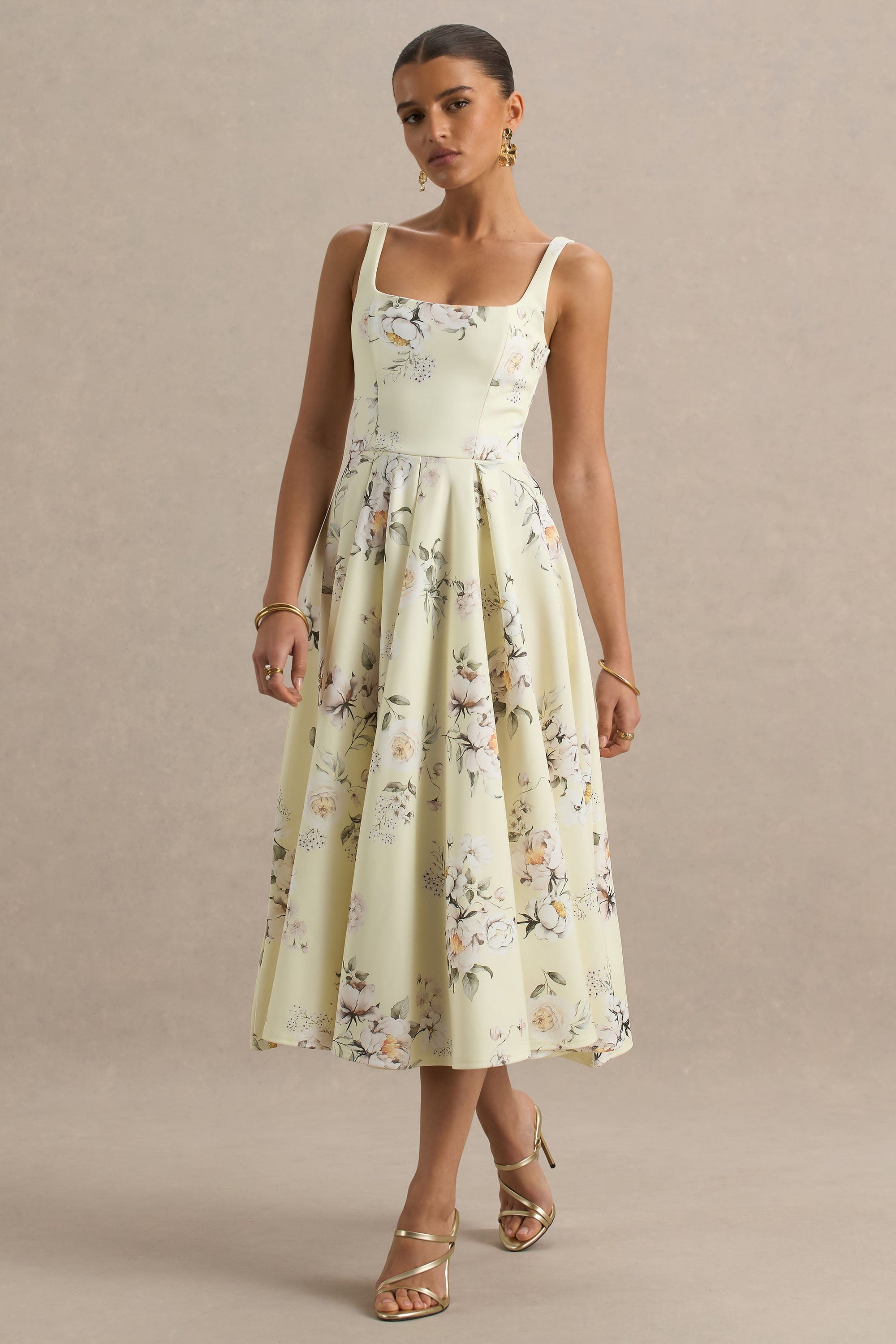 club l floral dress Bold Floral Print Dress by ADELE