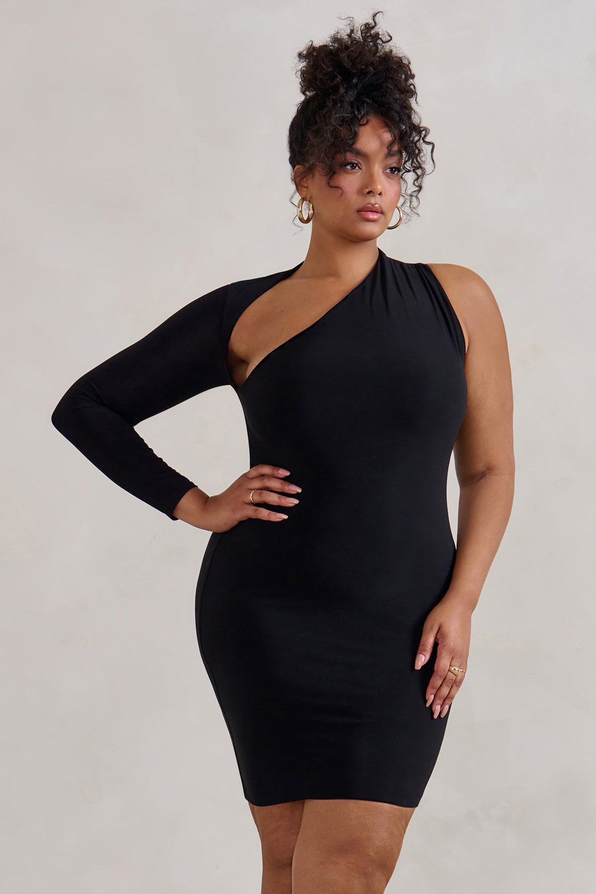 Siren | Black One Shoulder Bodycon Mini Dress US 0 / Black Siren | Black One Shoulder Bodycon Mini Dress US 0 / Black