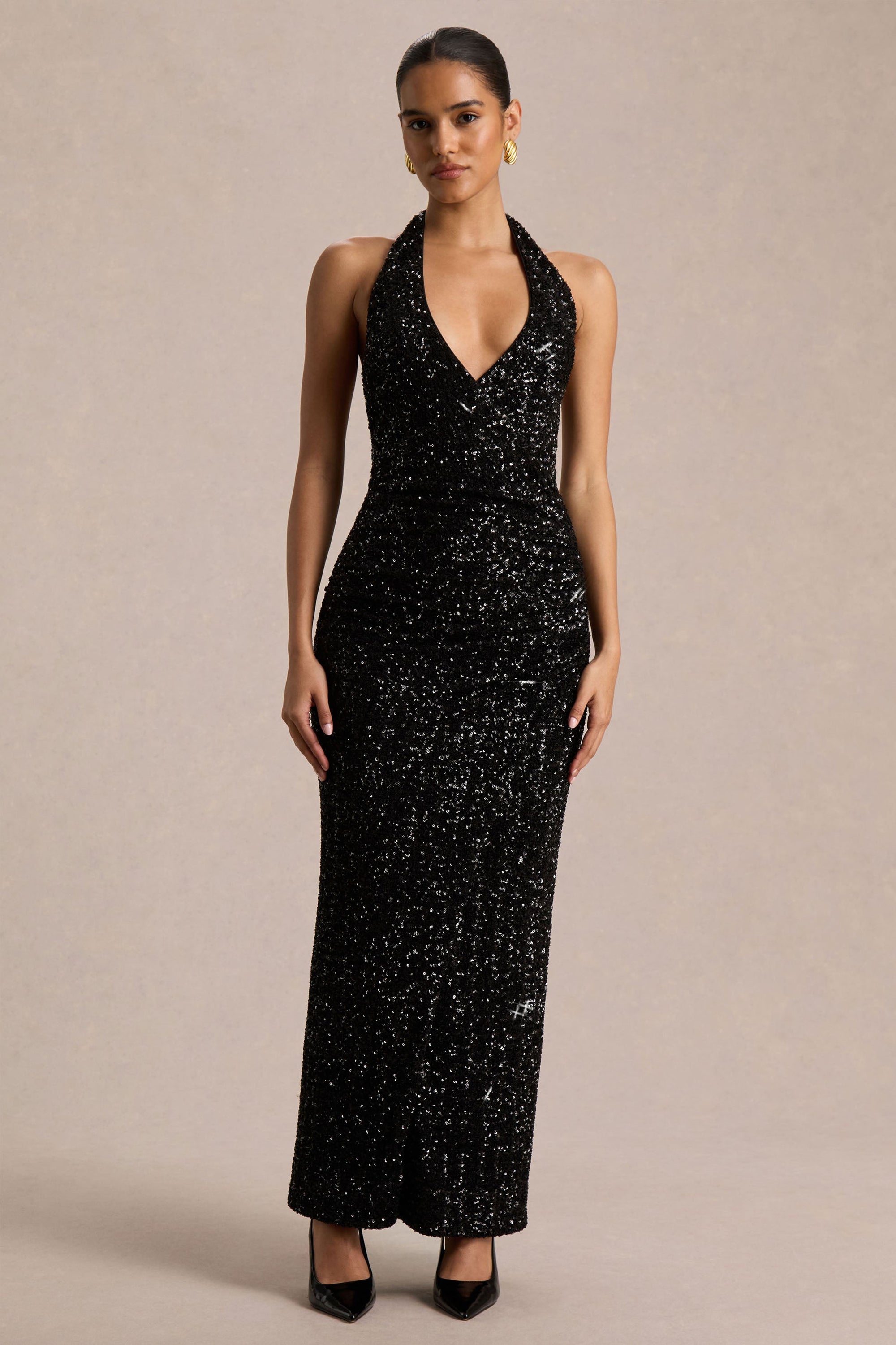 black ruched wrap dress Ali | Black Sweetheart Ruched Wrap Maxi Dress