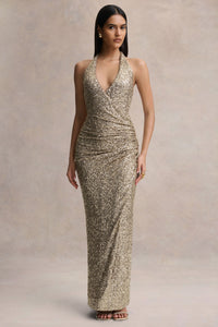 HR_CL136674059 - Gio - Champagne Sequin Plunge-Neck Wrap Maxi Dress With Ruched Detailing3.jpg