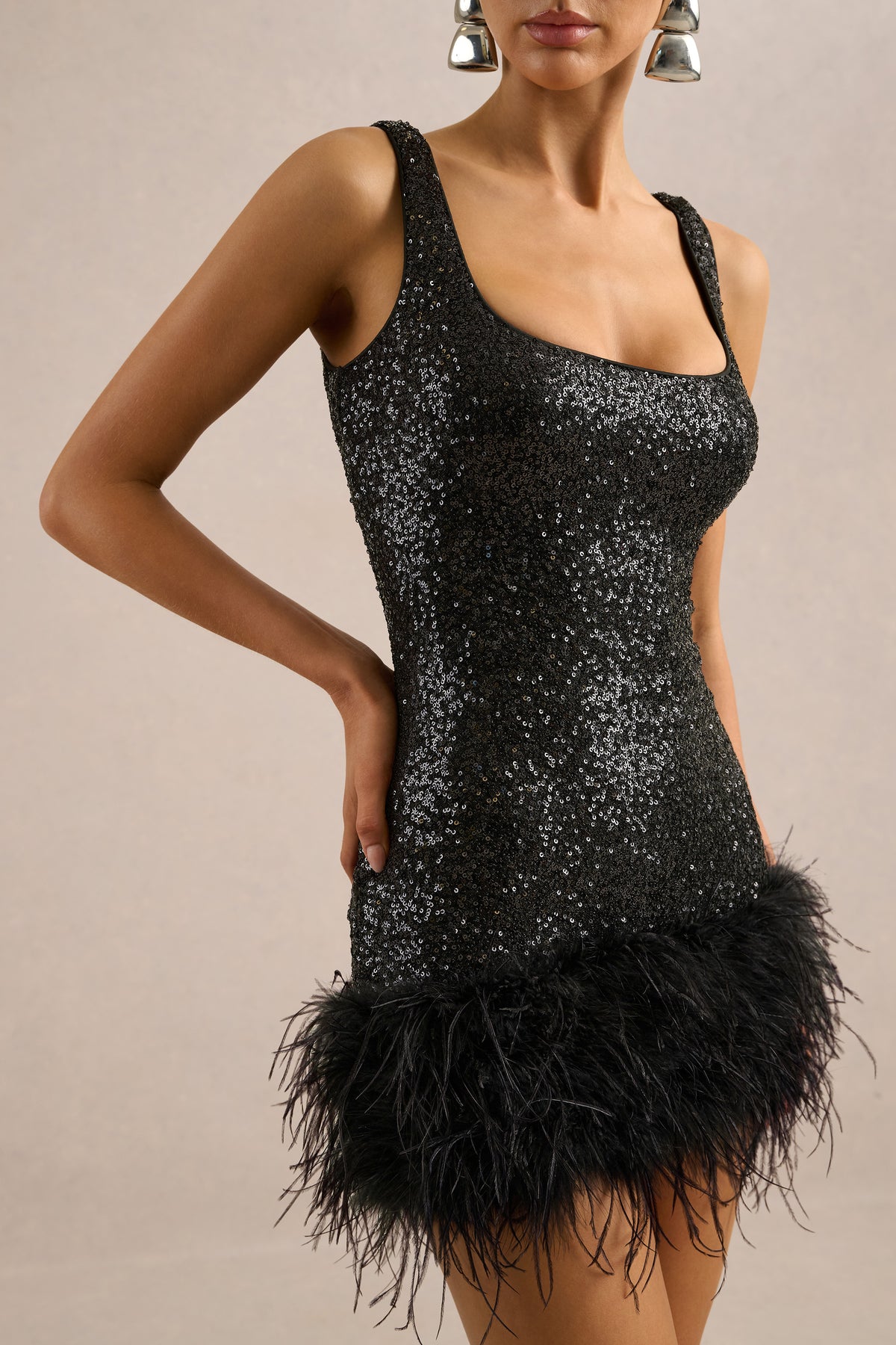 ECM_HR_CL136677002 - Rosalinda _ Black Sequin Square-Neck Mini Dress With Feather Trim3.jpg