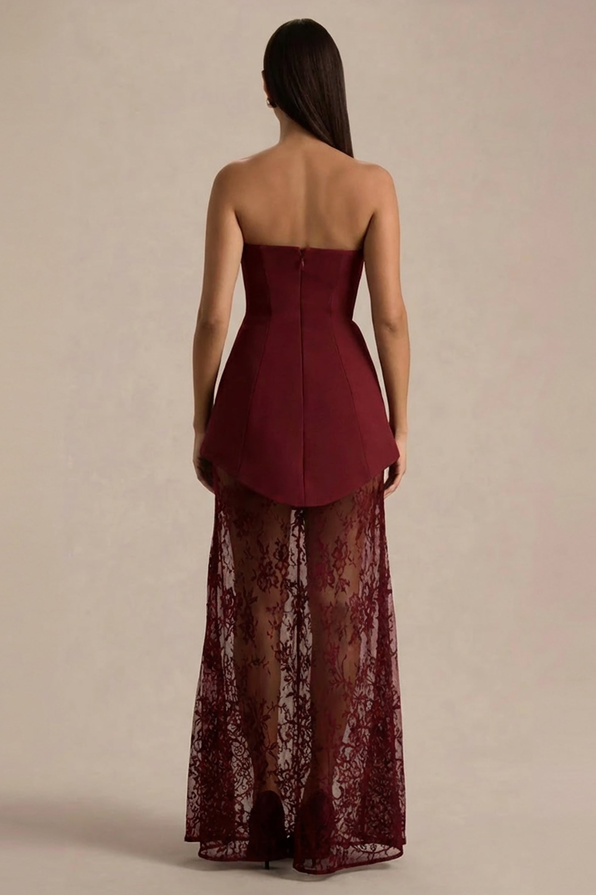 burgundy wine lace dress SANDY Berry Wine Strappy Lace Maxi Dress