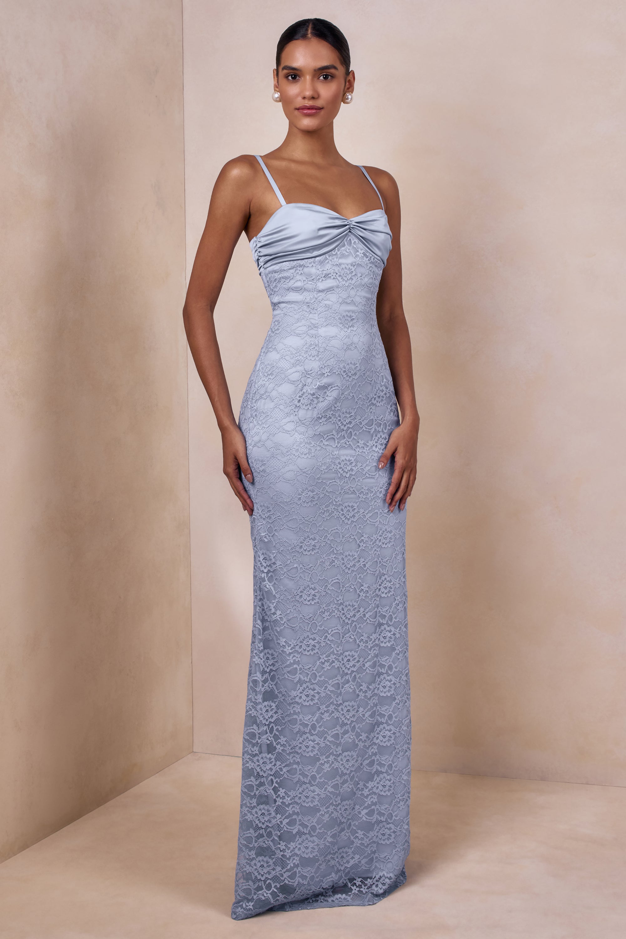 sweetheart neck maxi dress US 2 / BLACK Team it with heels and a clutch for an unforgettable look Juana | Powder BLUE Lace