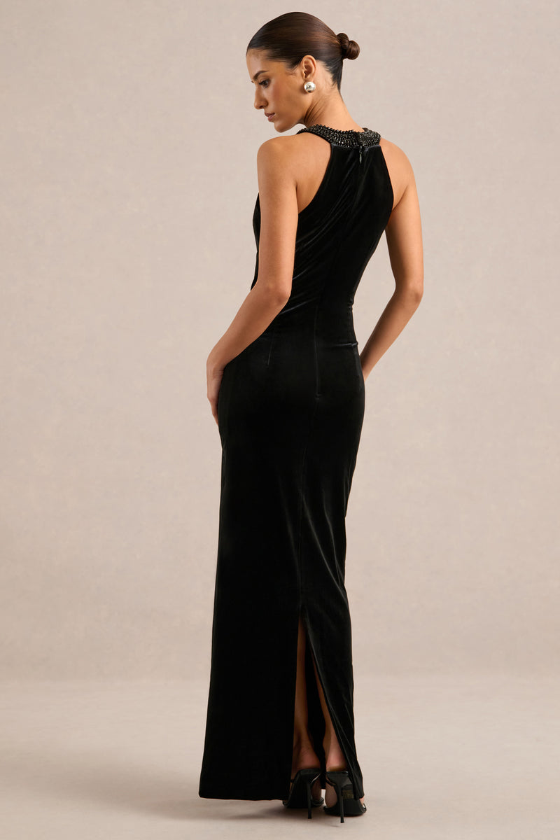 ECM_HR_CL136909002 - Darya _ Black Velvet Embellished High-Neck Maxi Dress5.jpg