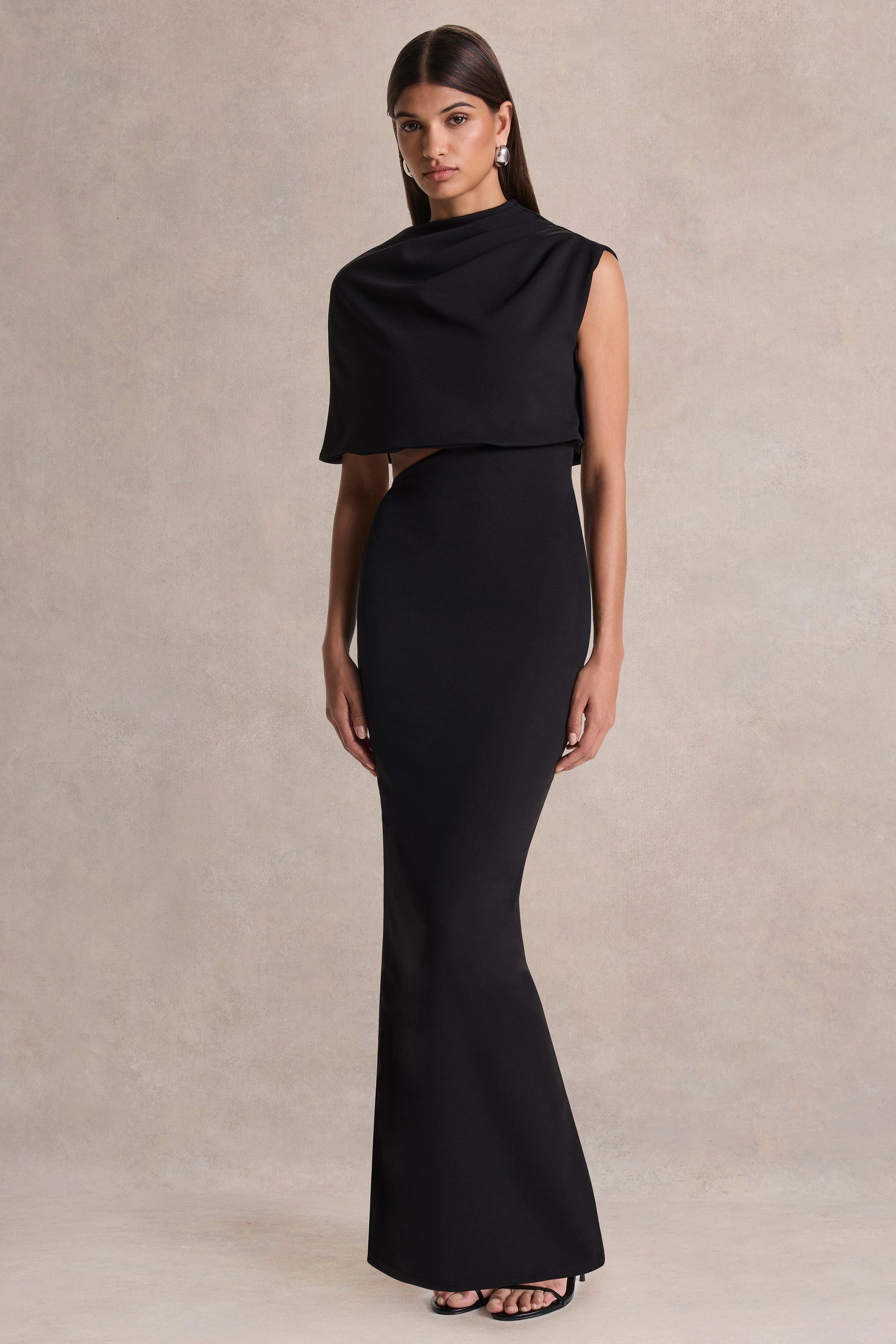high neck designer dress Long Halter Formal Dress with High Neckline Eggplant / 2XLarge