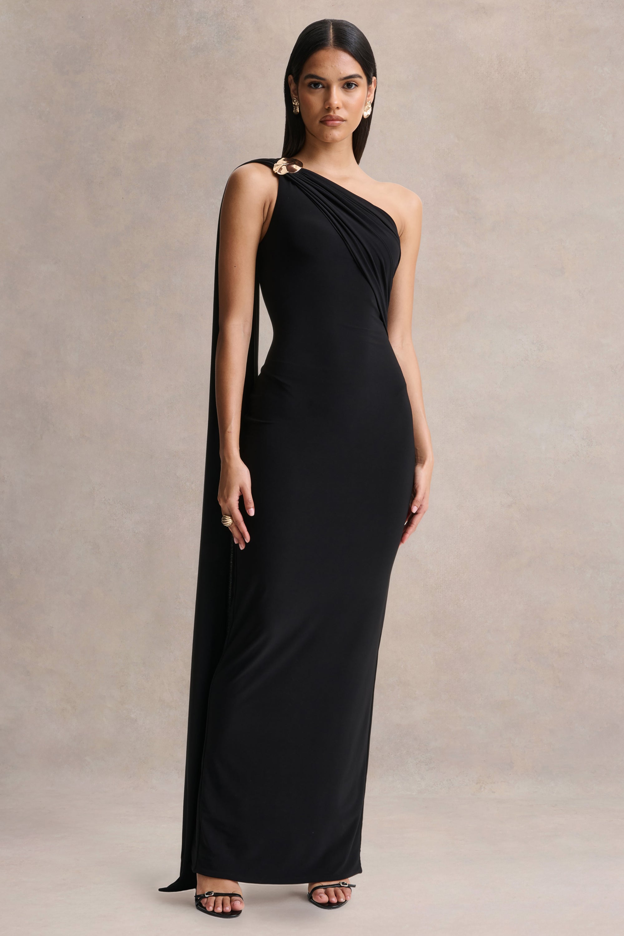 asymmetric dress maxi Trendy, Chic Women's Clothing Boutique Fore Collection Asymmetric Neck Maxi Dress for Women, Grey, 91% Rayon, 9% Spandex, Hand Wash Cold Lane 201