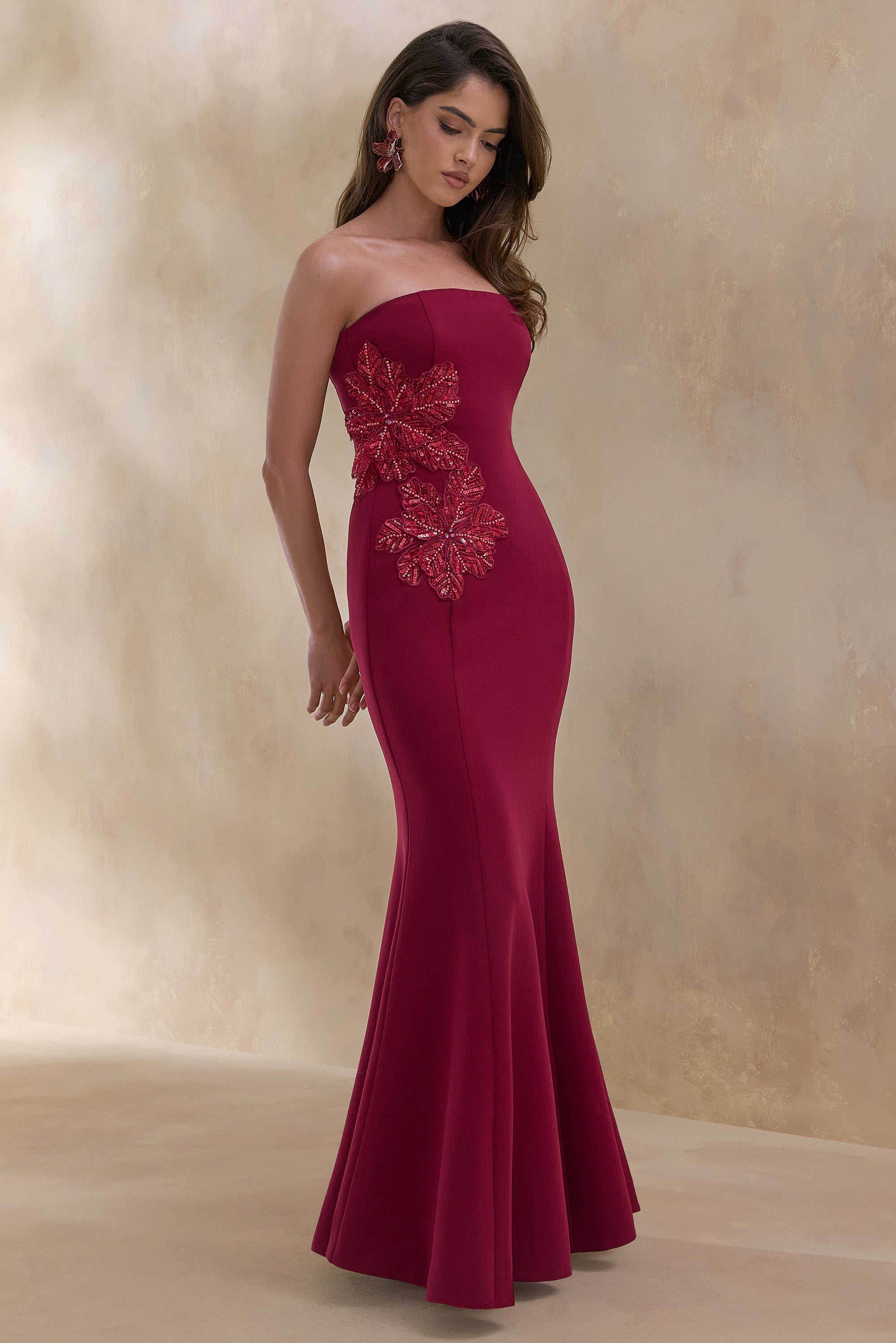 red bandeau dress maxi NWT H&M Long Bandeau Strapless Drop-waist Jersey Maxi Dress Red Sizes XS, M, XXL