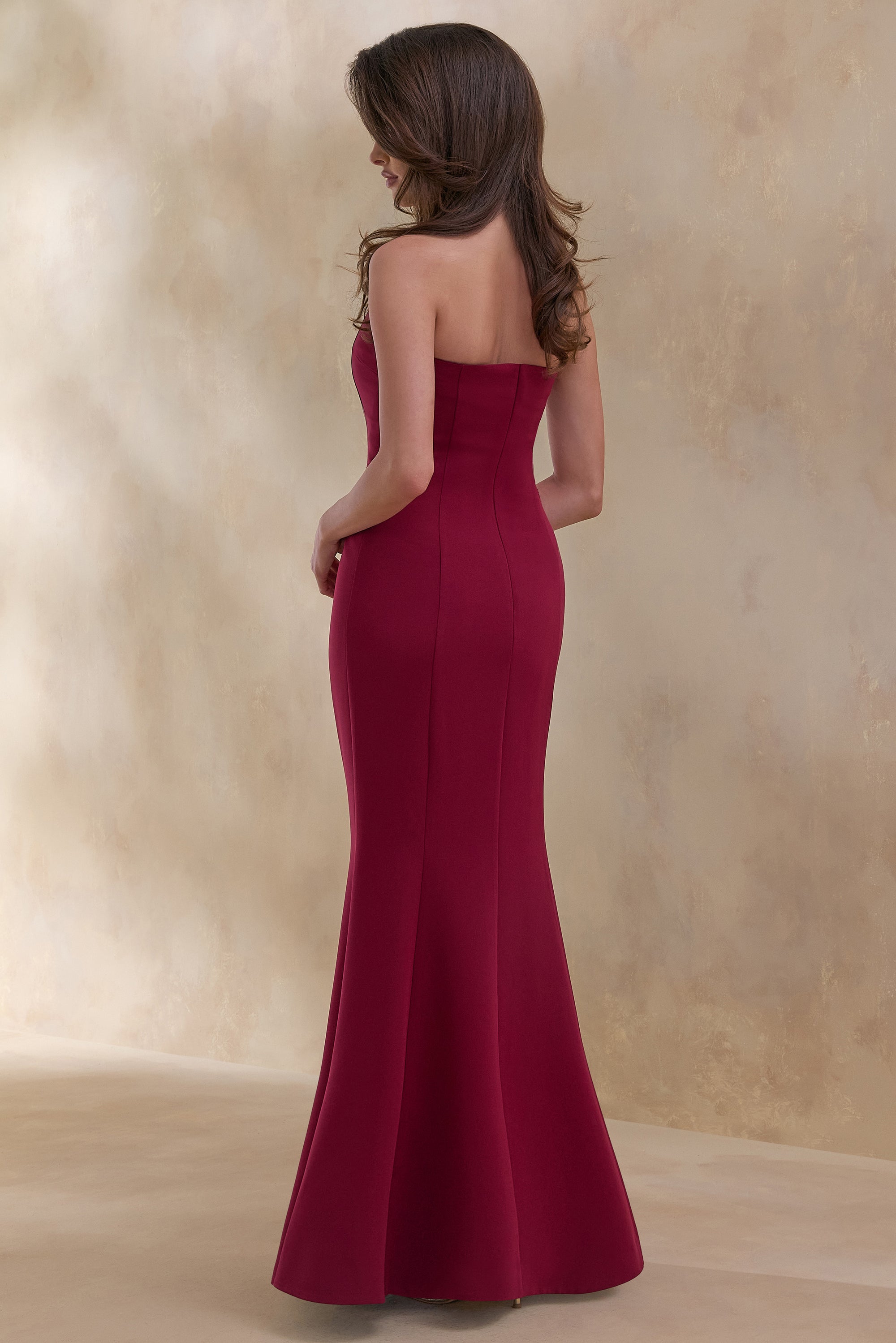 embellished bandeau maxi dress Women's Chocolate Brown Embellished Bandeau Maxi Dress