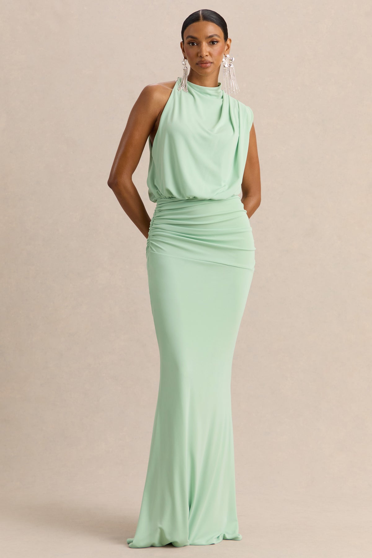 Umaira | MINT High-Neck Maxi Dress - UK 6 MINT Umaira | MINT High-Neck Maxi Dress - UK 6 MINT