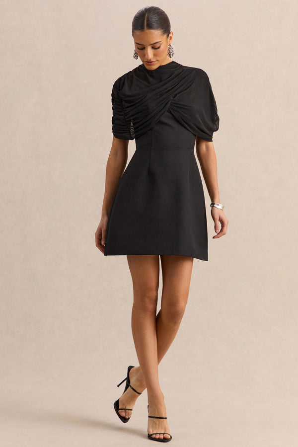 Veda Black Square-Neck Mini Dress  Club L London - USA