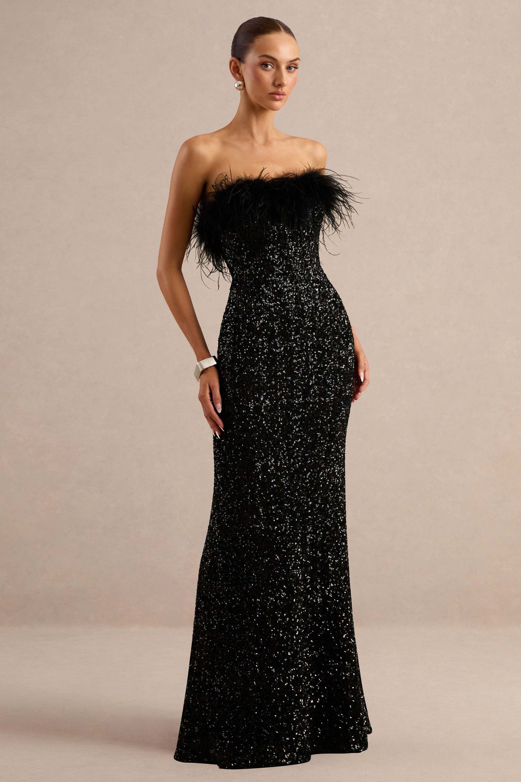 ECM_HR_CL137047002 - Daze _ Black Sequin Bandeau Maxi Dress With Feather-Trim 1.jpg