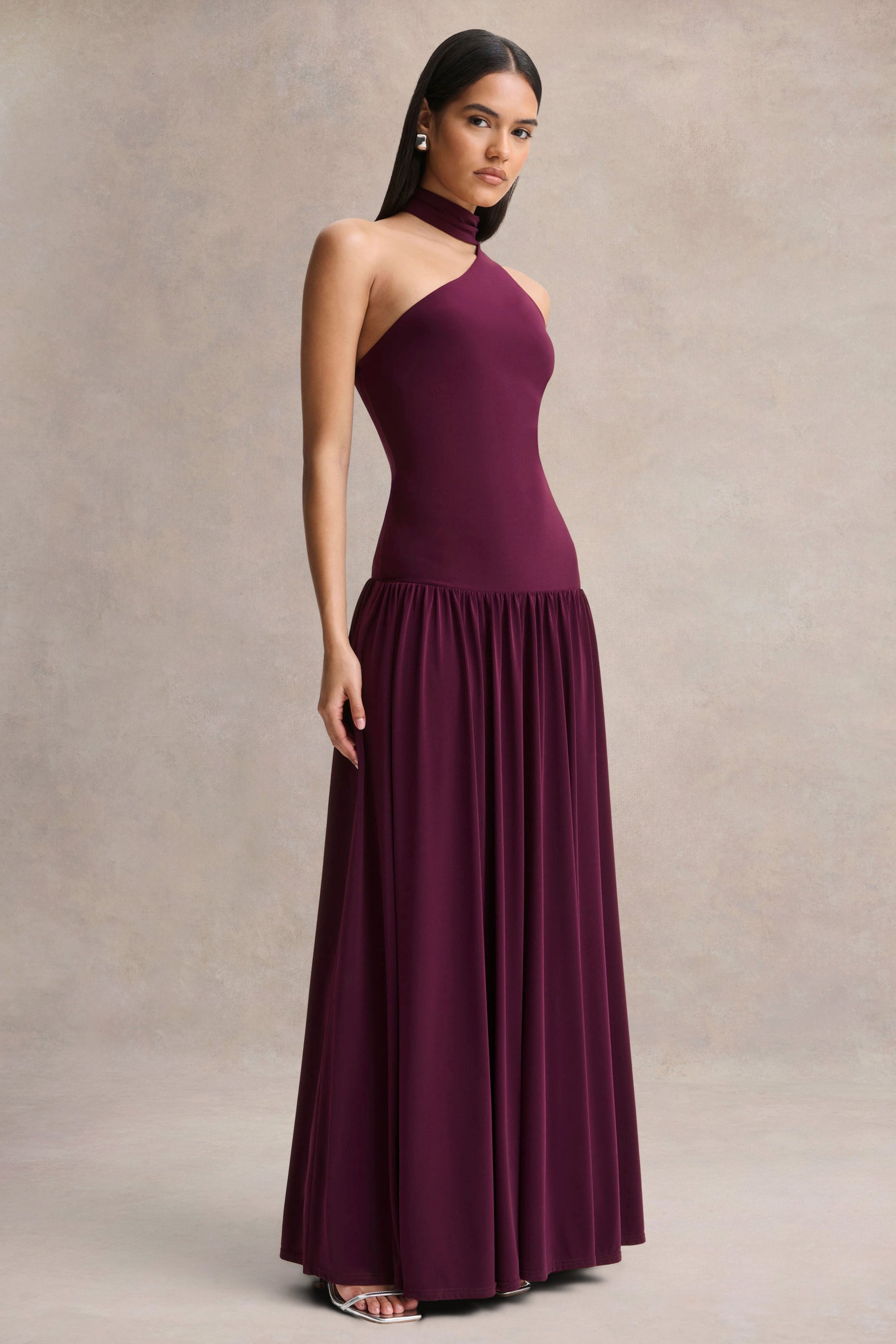 plum elegant dress Buy Plum Sequin Evening Gown Online | Party Wear