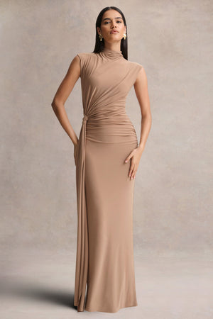 solene olive green satin long dress for wedding guest reviews strapless open back dress SOLENE DRESS
