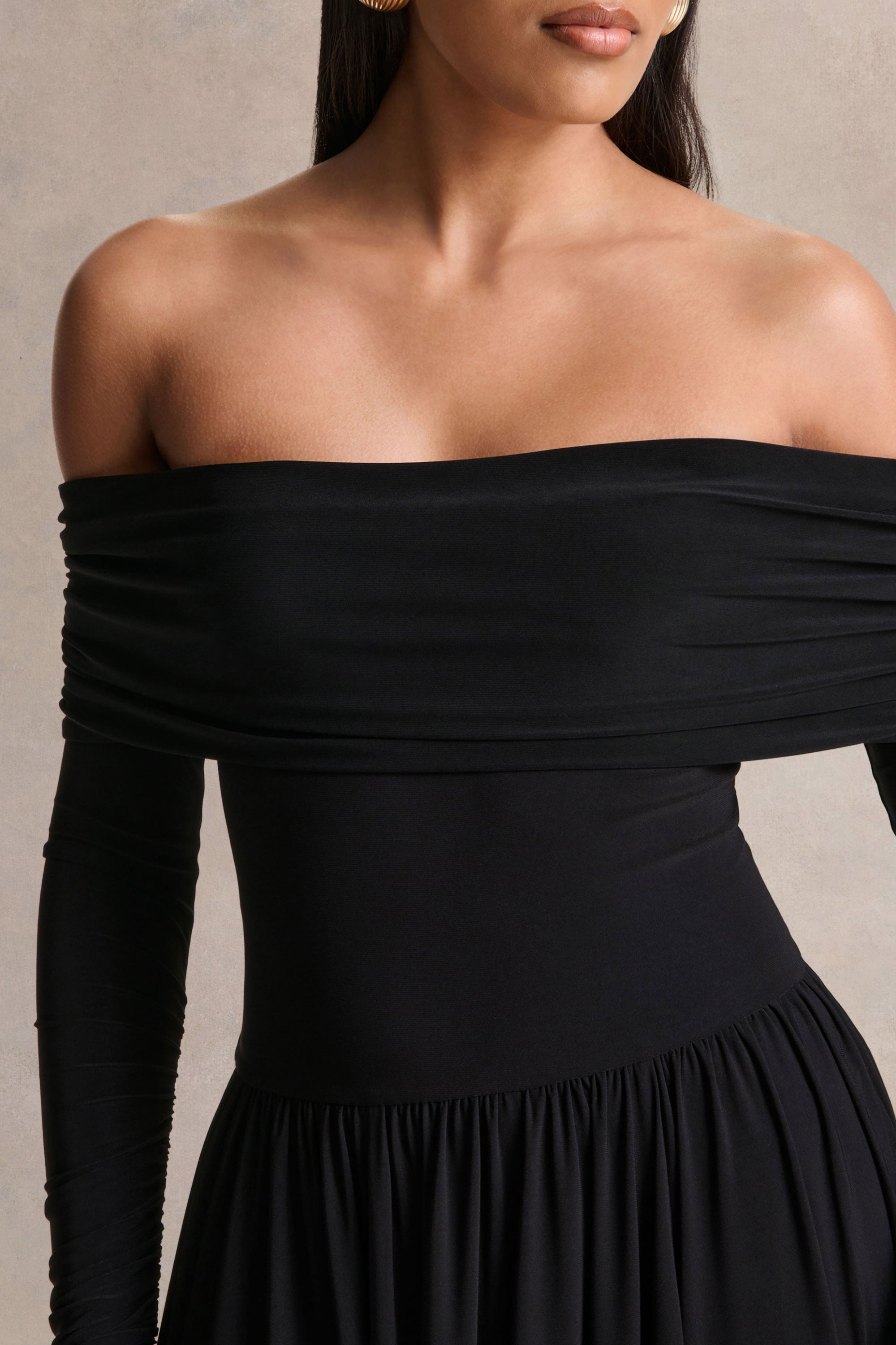 club l bardot dress Club L London Bardot Maxi Evening Dress Club L London Berry Bardot Maxi Dress Chiffon Cape