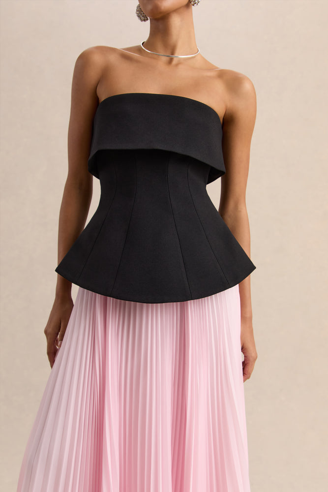 pink black corset dress Widow Corset Fit & Flare Mini Dress