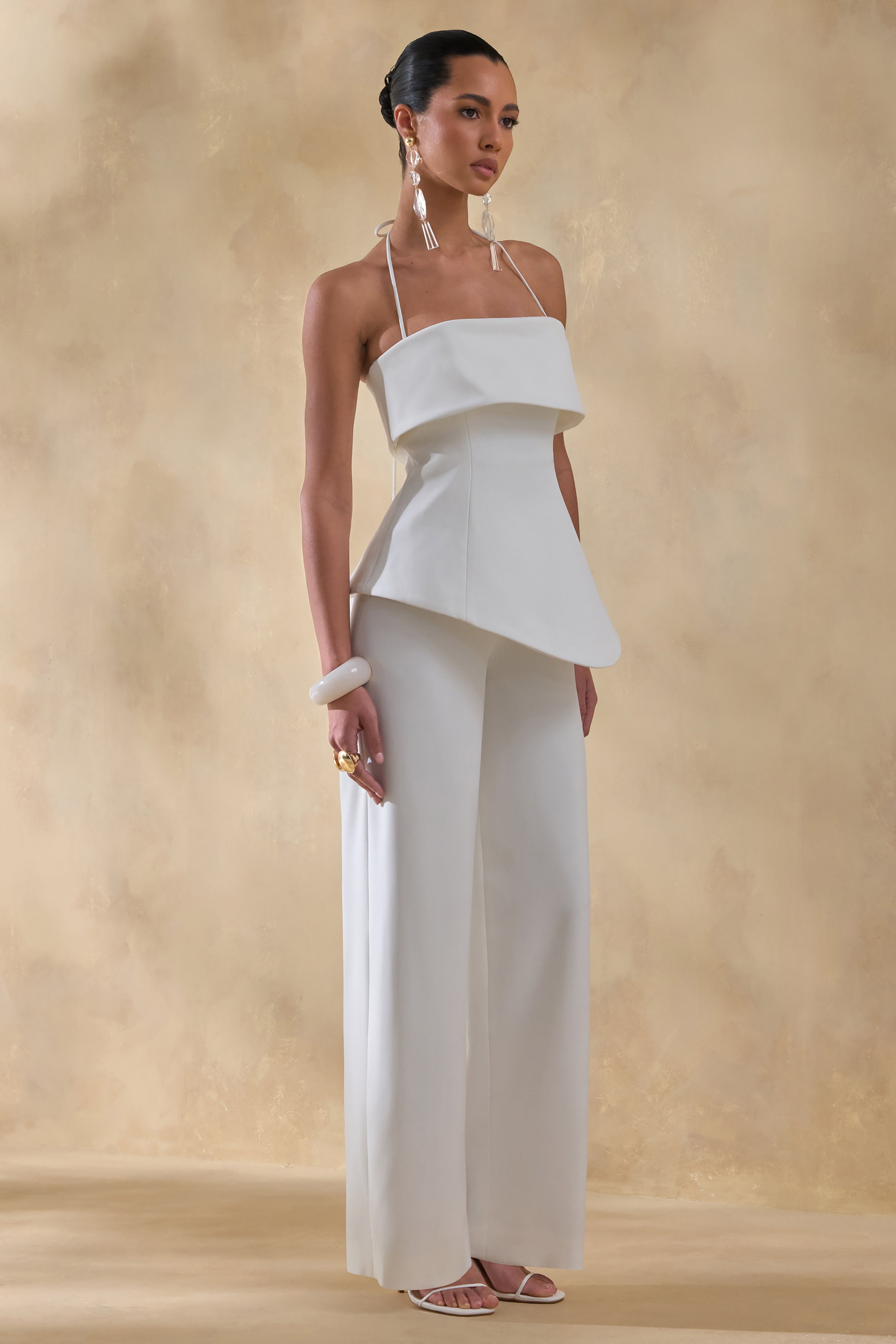 Zura | White Square-Neck Jumpsuit – Club L London - USA