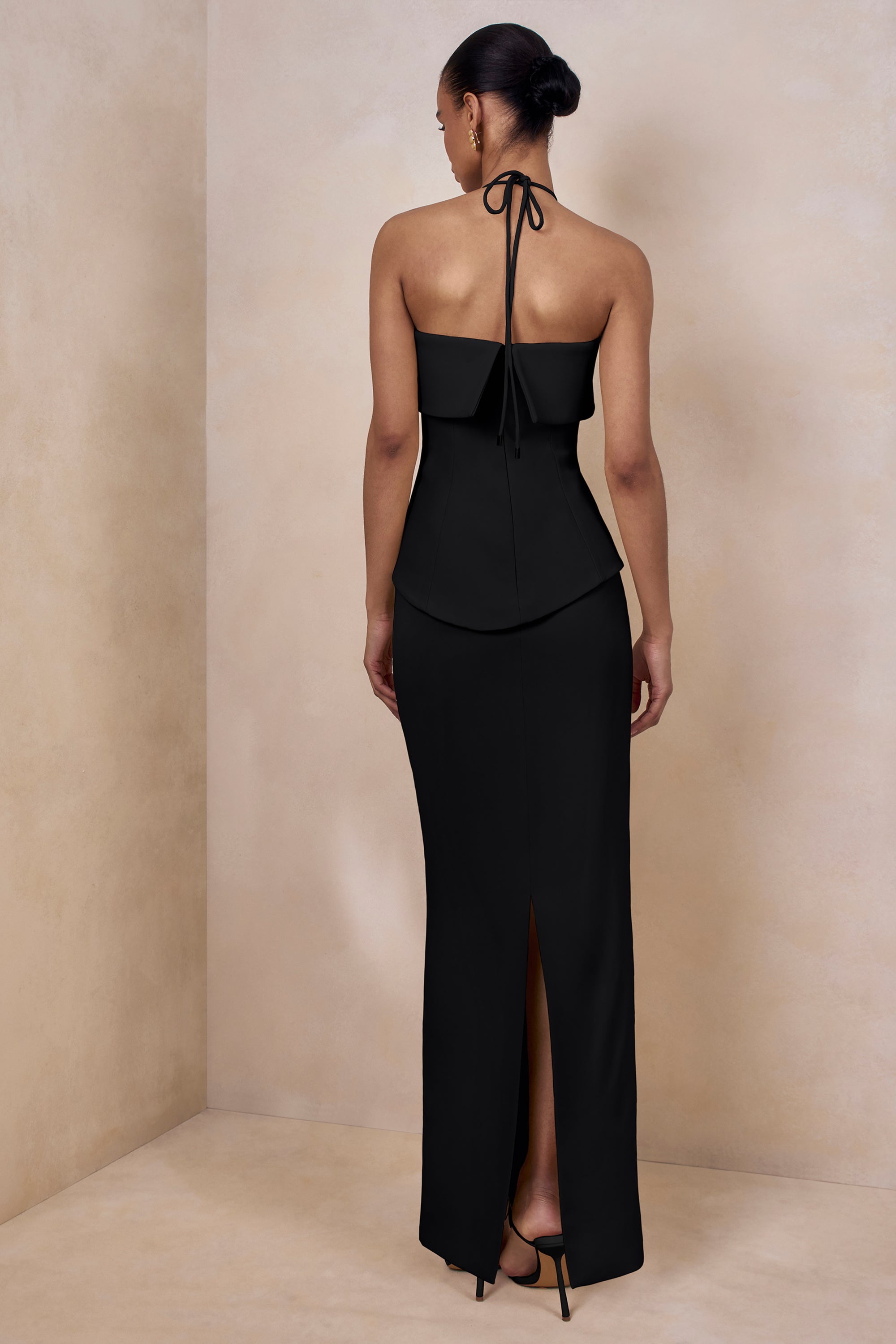 black corset maxi dress formal Sarah Black Corset Formal Maxi Dress