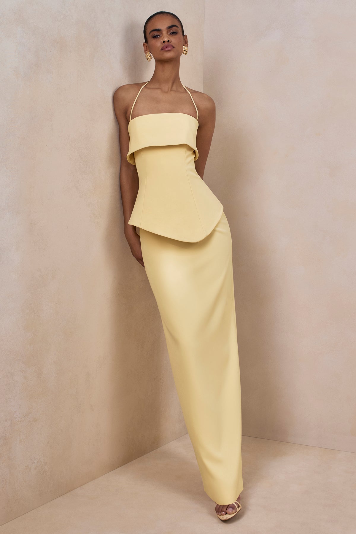 square neck corset dress Fran | Lemon Square-Neck Corset Maxi Dress