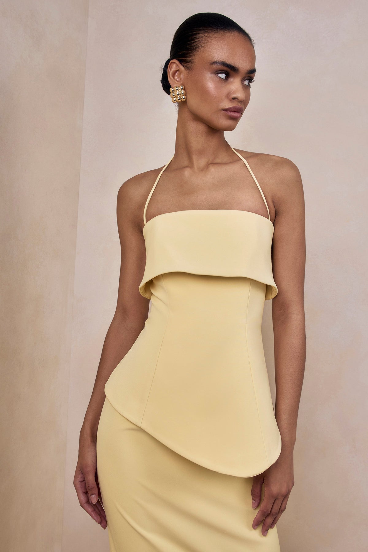 Fran | Lemon Square-Neck Corset Maxi Dress Fran | Lemon Square-Neck Corset Maxi Dress