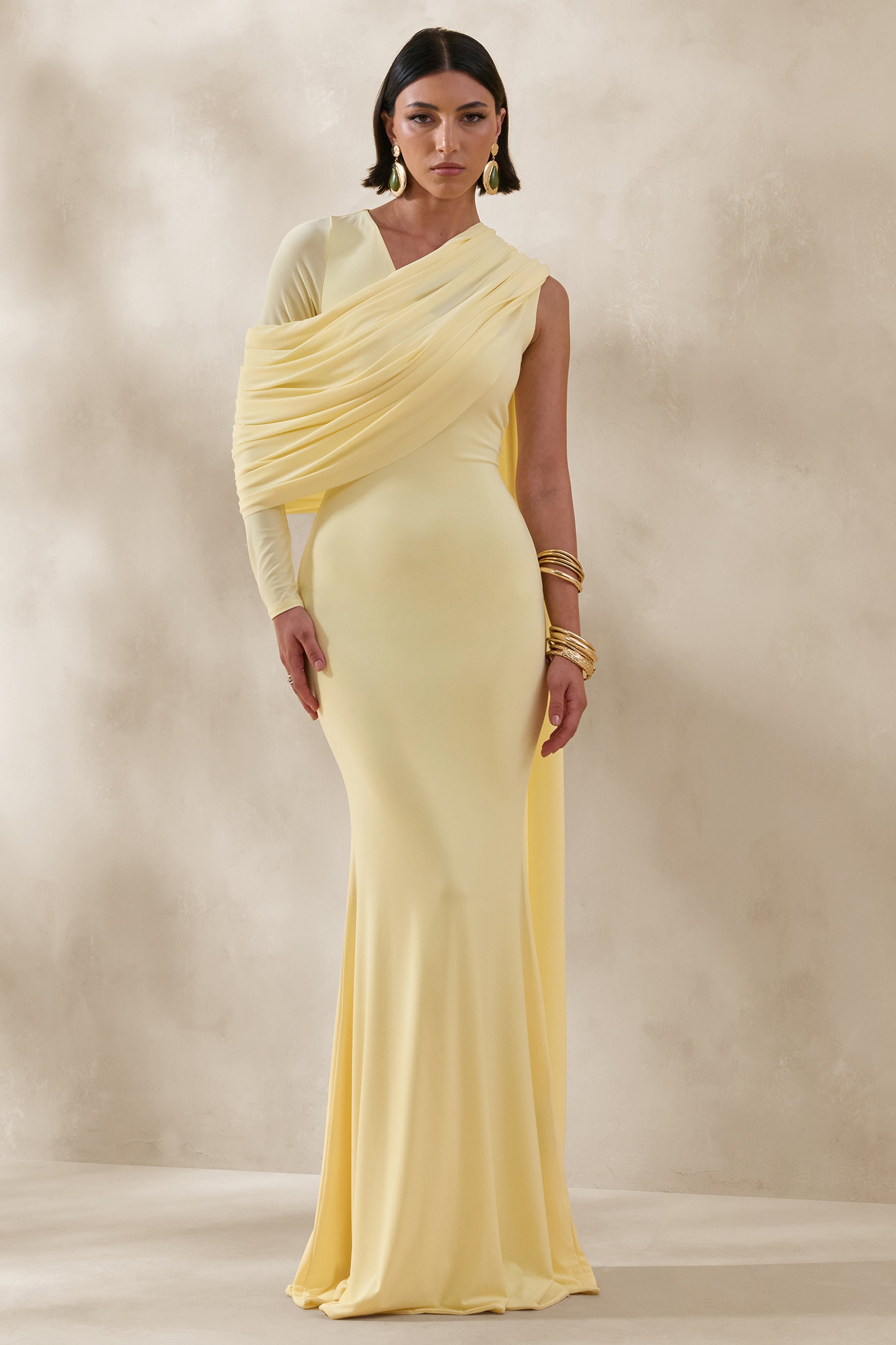 club l asymmetric dress Lita | Powder BLUE Twisted Asymmetric Maxi Dress