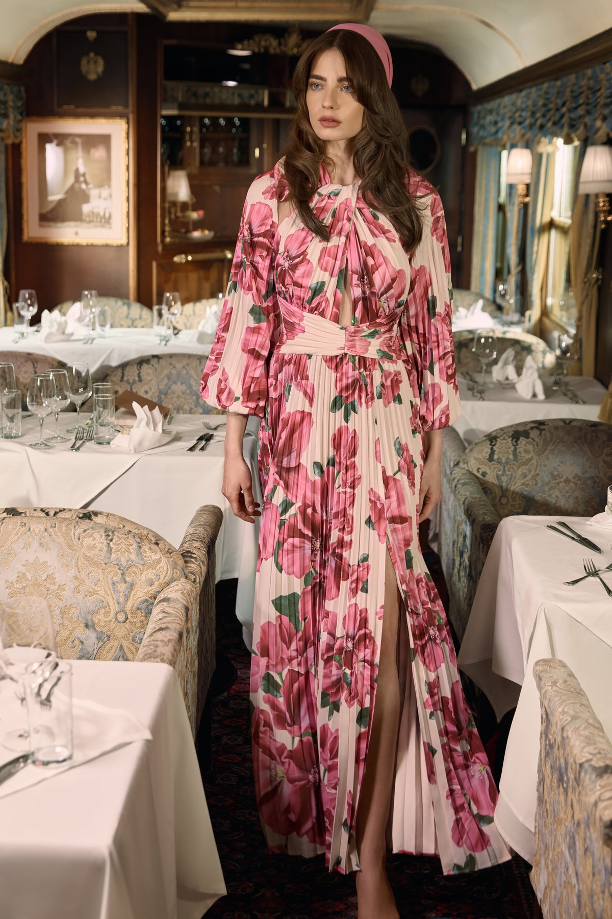 Rionna Pink Hibiscus Print High-Neck Maxi Dress With Cut-Out Detaili – Club L London Rionna Pink Hibiscus Print High-Neck Maxi Dress With Cut-Out Detaili – Club L London
