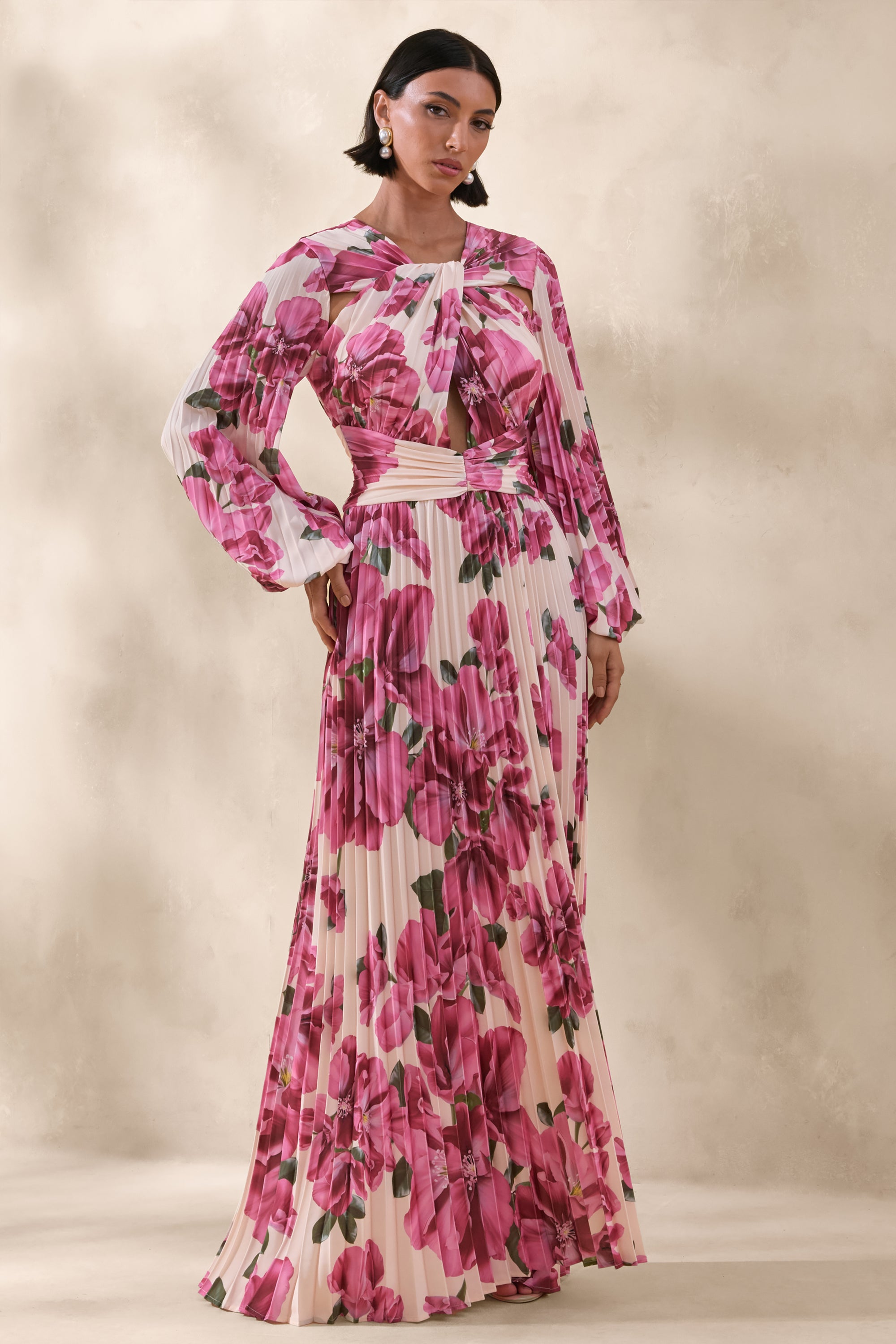 pink hibiscus dress Small Where to Wear Tropical dinners Giselle Dress / Pink Hibiscus