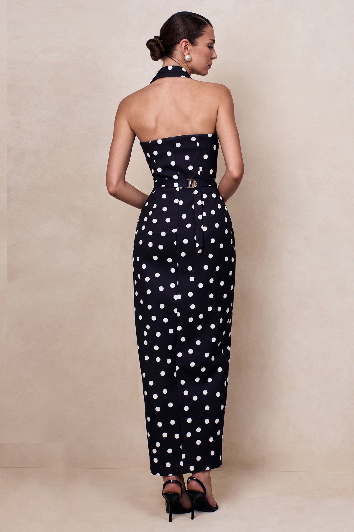 lululemon black dress shirt Lovely Life Halter Polka-Dot Mini Dress (Black/White) · NanaMacs main image 0