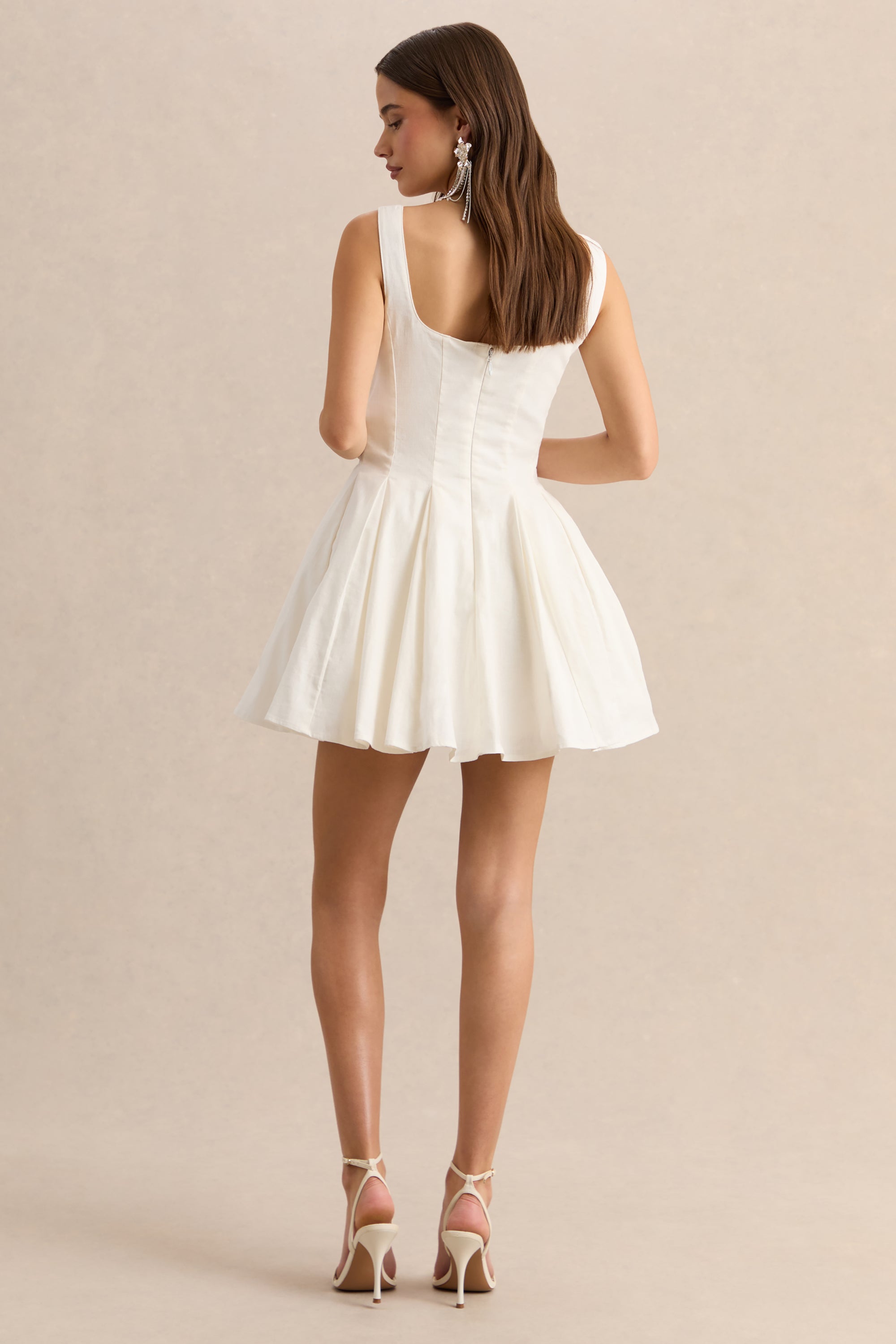 white high neck skater dress Picture Perfect White Skater Dress