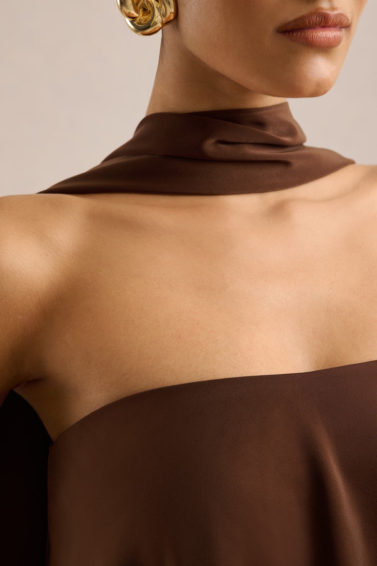 CL137199022 - Evandra - Brown Satin Bandeau Top With Scarf5.jpg