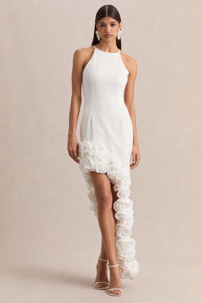 asymmetrical halter dress Avenger Asymmetrical Halter Gown