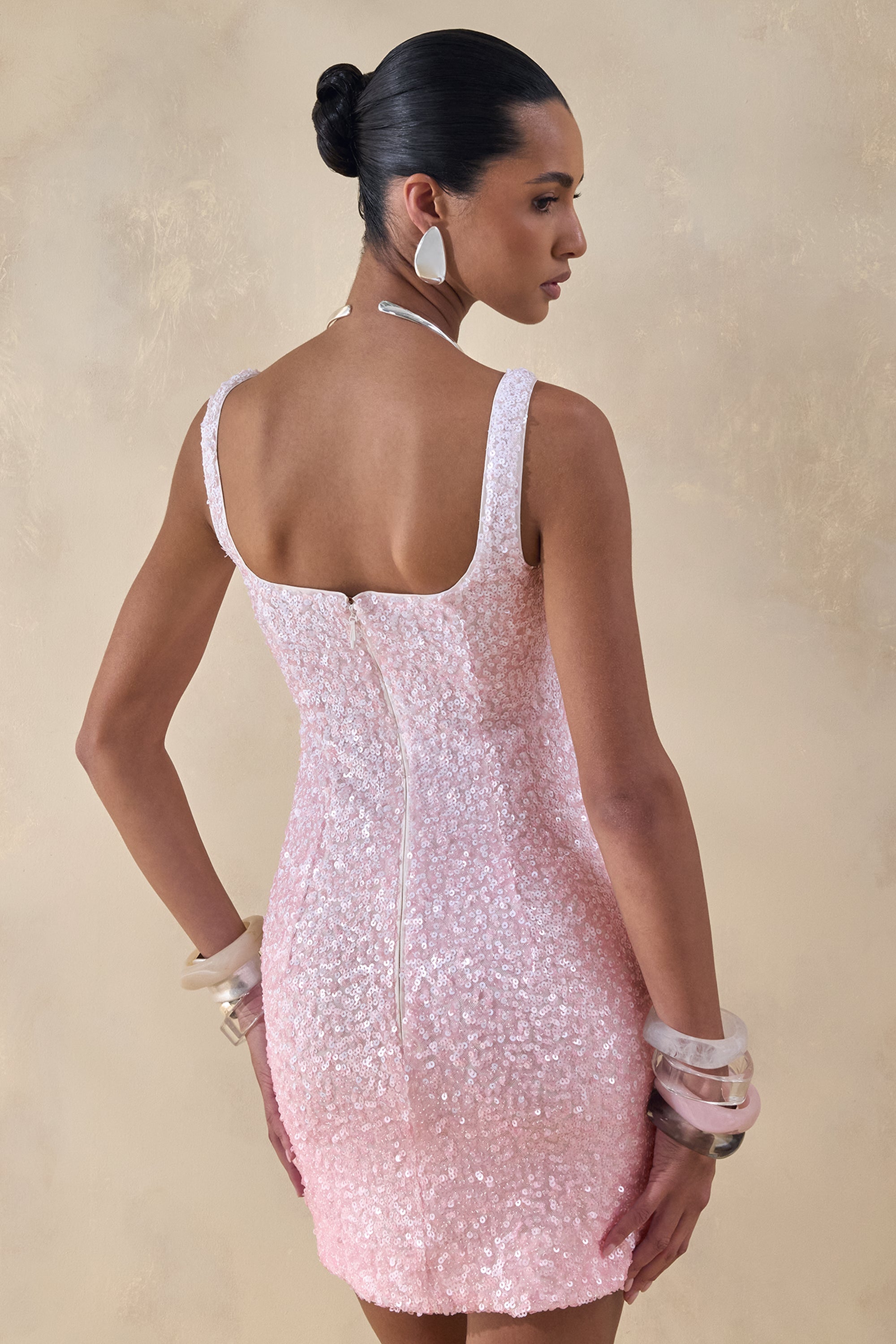 low cut sequin mini dress Backless Sexy Sequin Mini Cocktail Party Dress Navy / 00