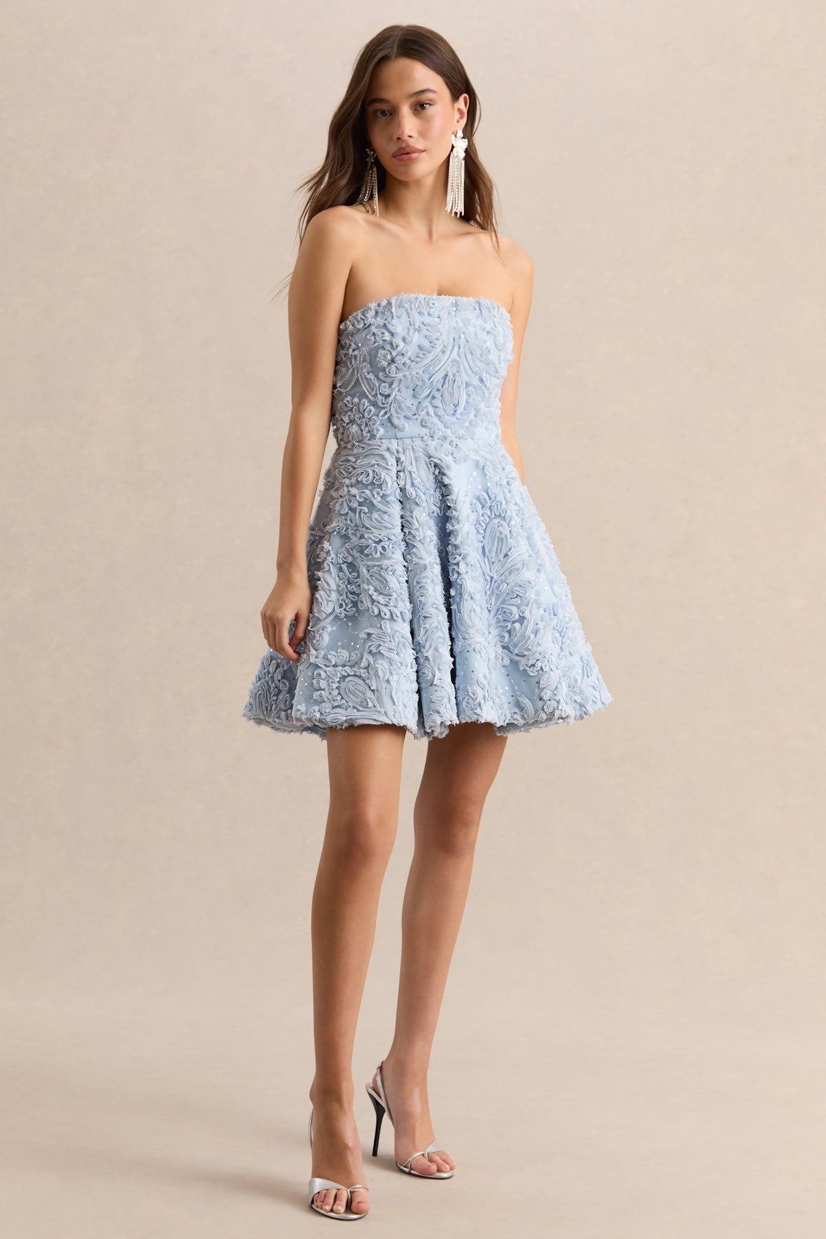 Zosia Blue Mesh Bandeau Mini Dress – Club L London - USA