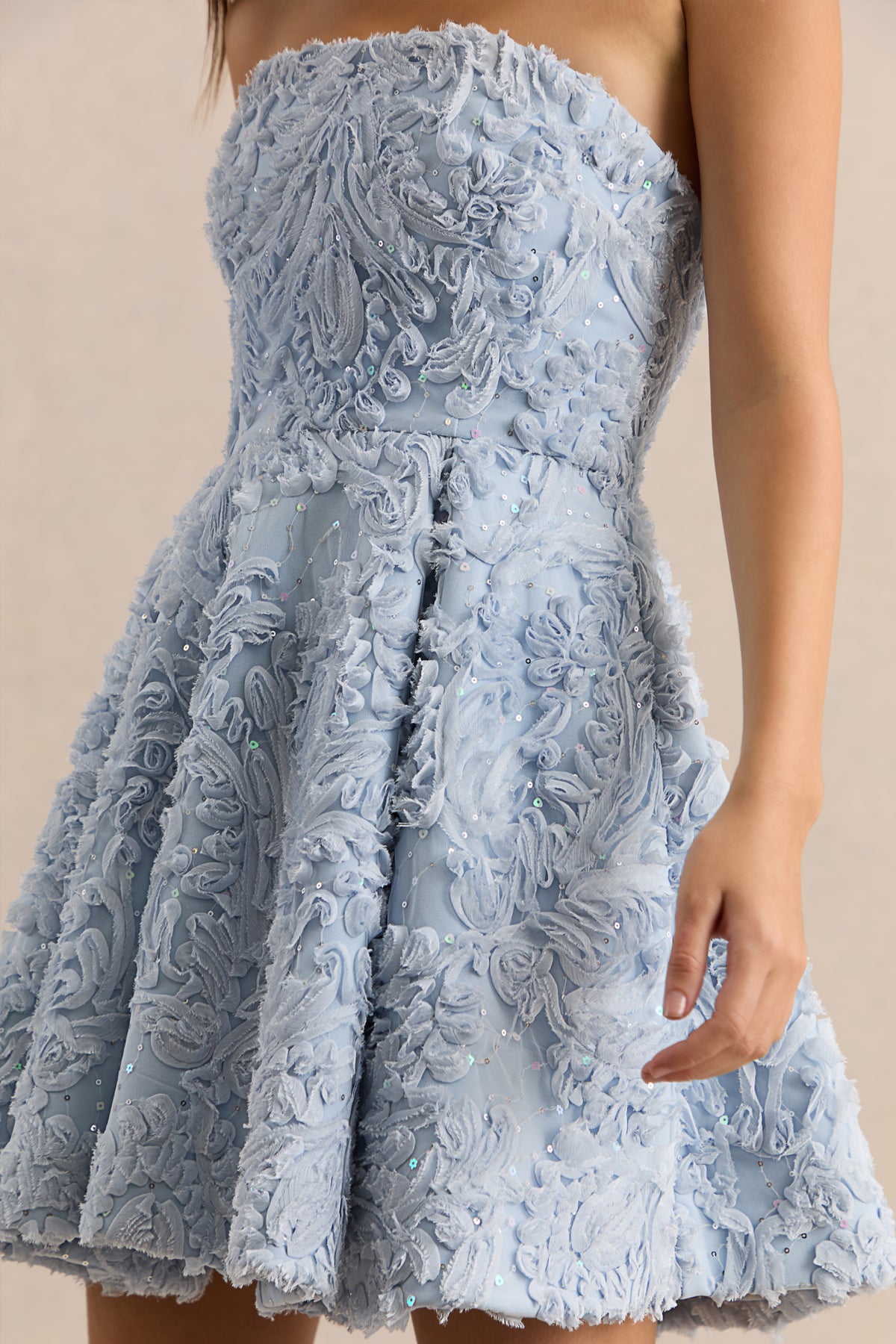 princess polly baby blue dress Bernadina Mesh And Slinky Halter Maxi Dress - Pale Blue main image 0